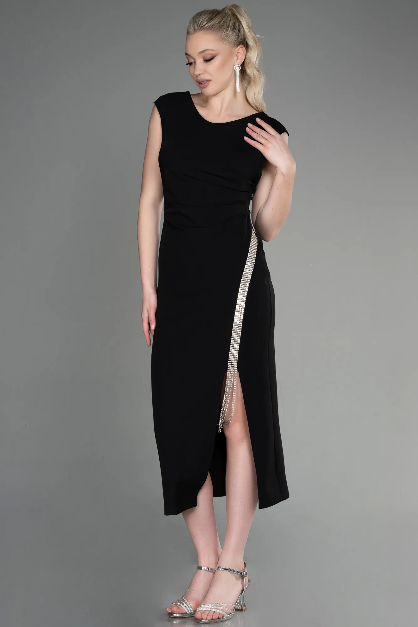 Black-Midi Cocktail Dress ABK1966
