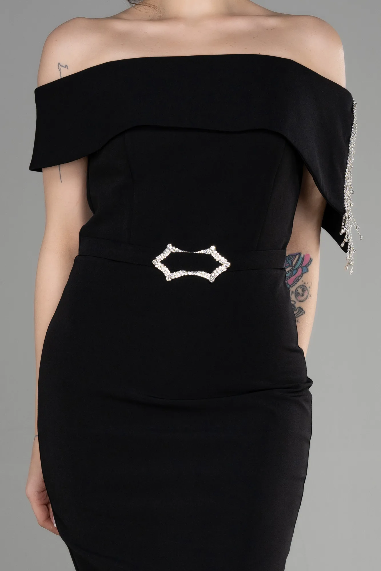 Black-Midi Cocktail Dress ABK1975