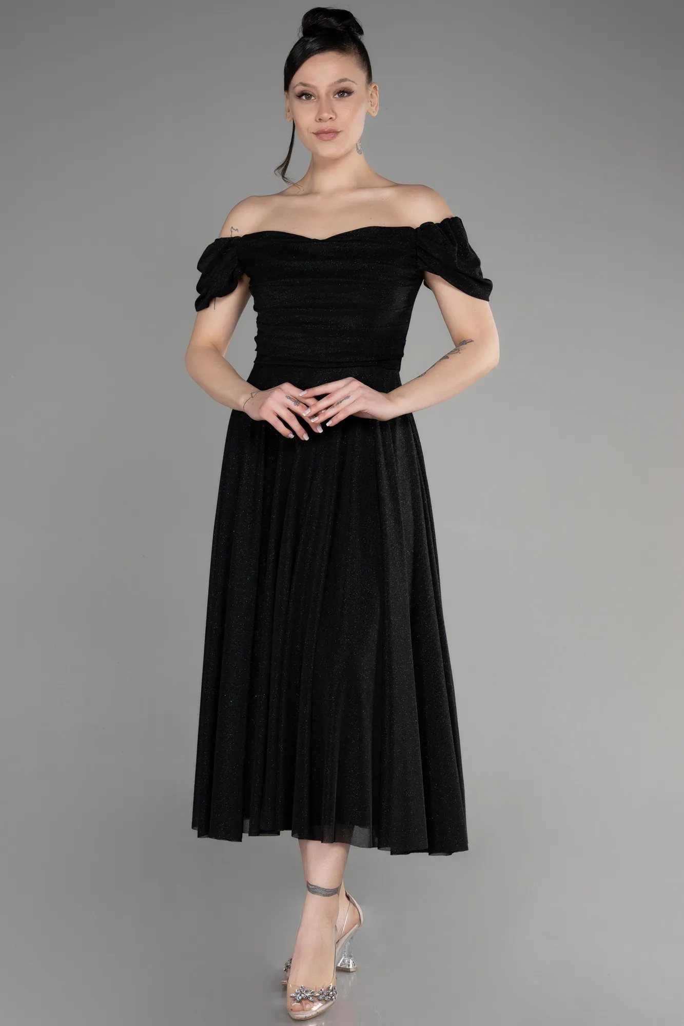 Black-Midi Cocktail Dress ABK1978