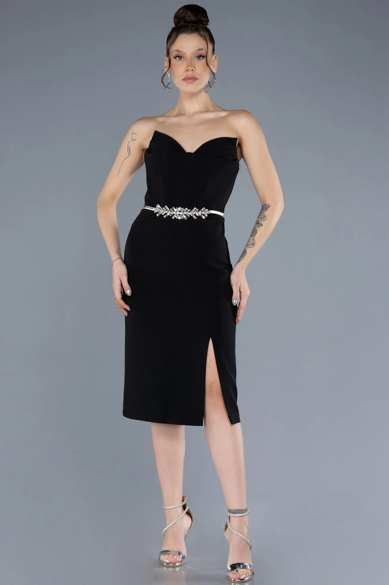 Black-Midi Cocktail Dress ABK2238