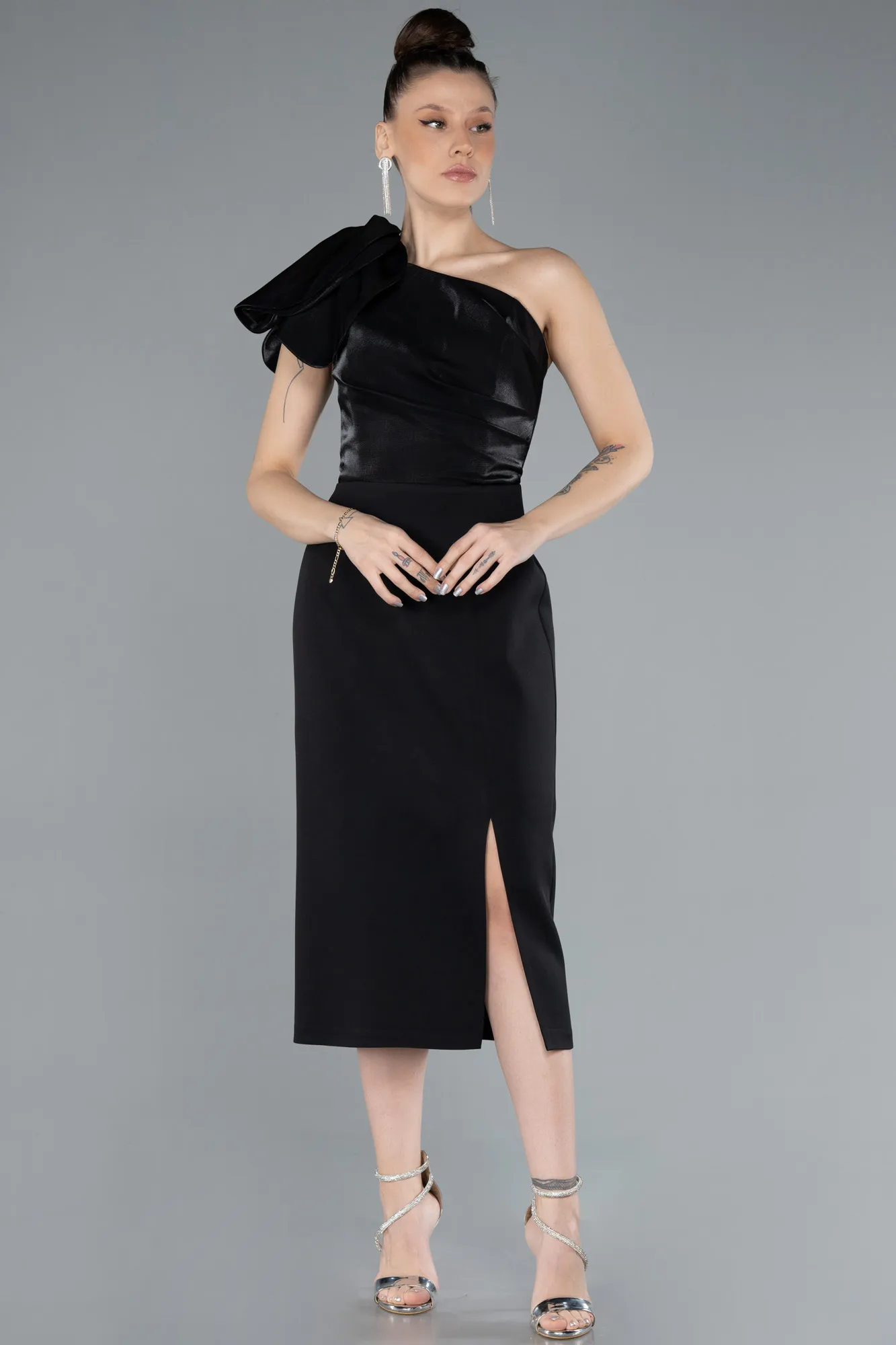 Black-Midi Cocktail Dress ABK2249
