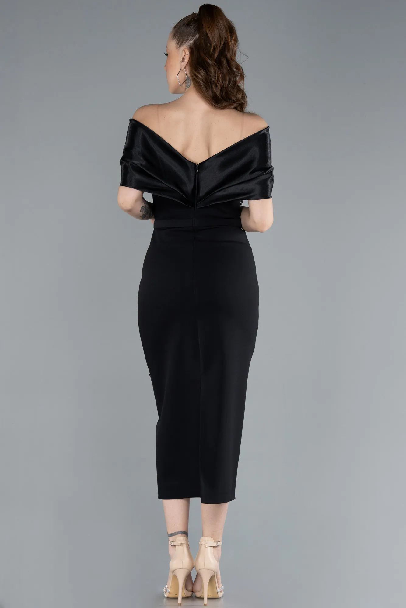 Black-Midi Cocktail Dress ABK2279