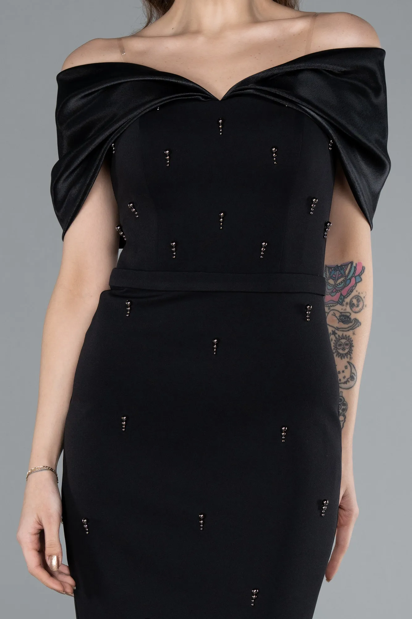 Black-Midi Cocktail Dress ABK2279