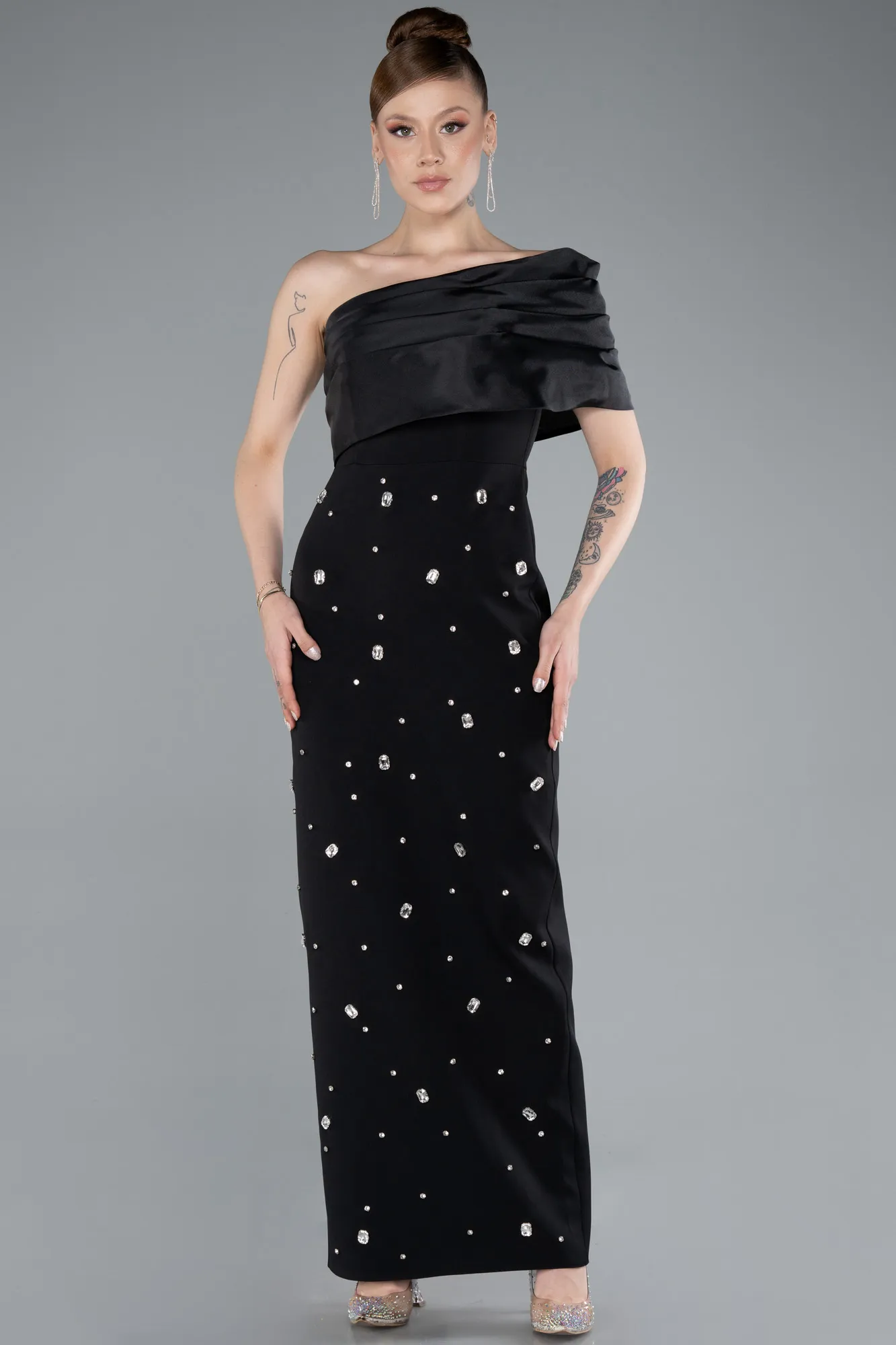 Black-Midi Cocktail Dress ABK2337