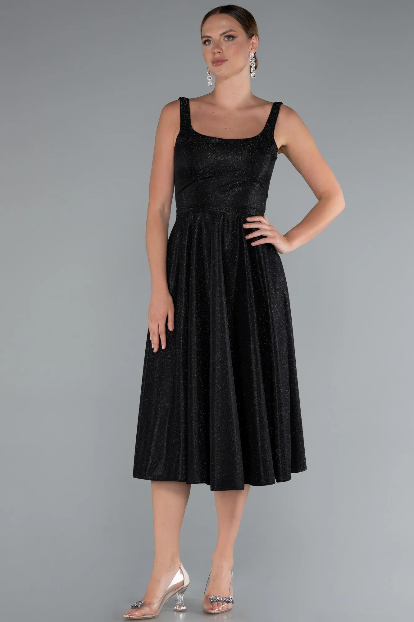 Black-Midi Cocktail Dress ABK2374