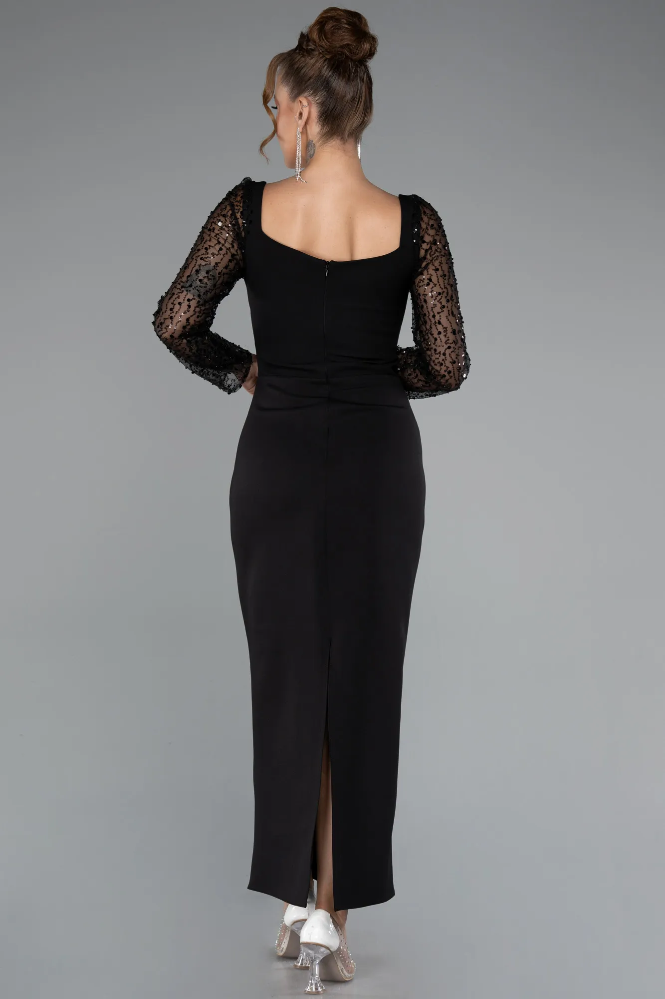 Black-Midi Cocktail Dress ABK2387