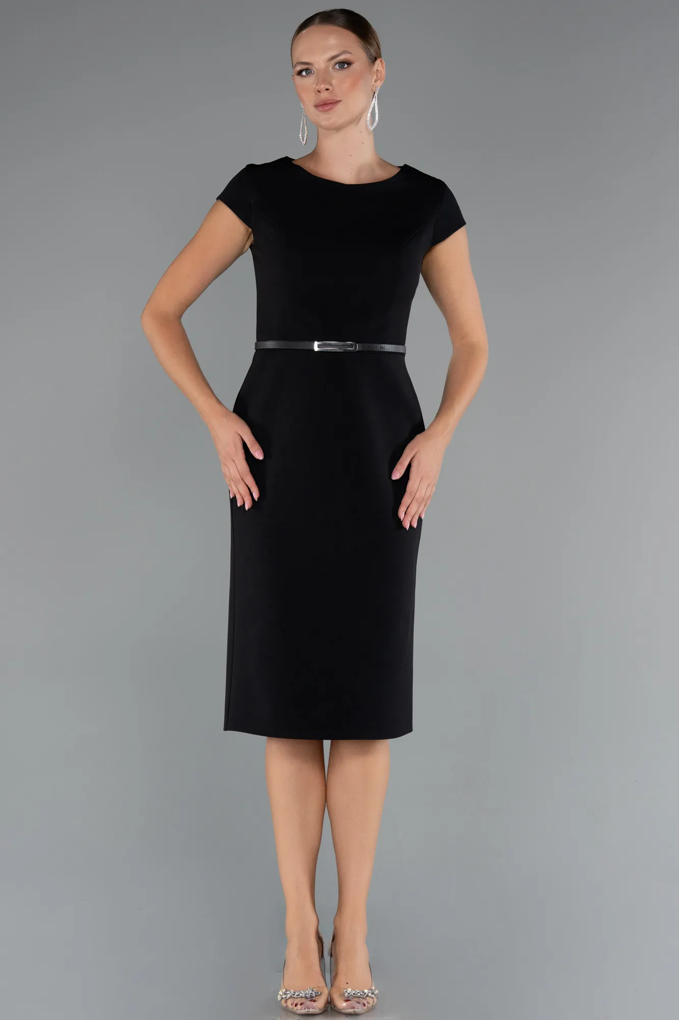 Black-Midi Cocktail Dress ABK2428