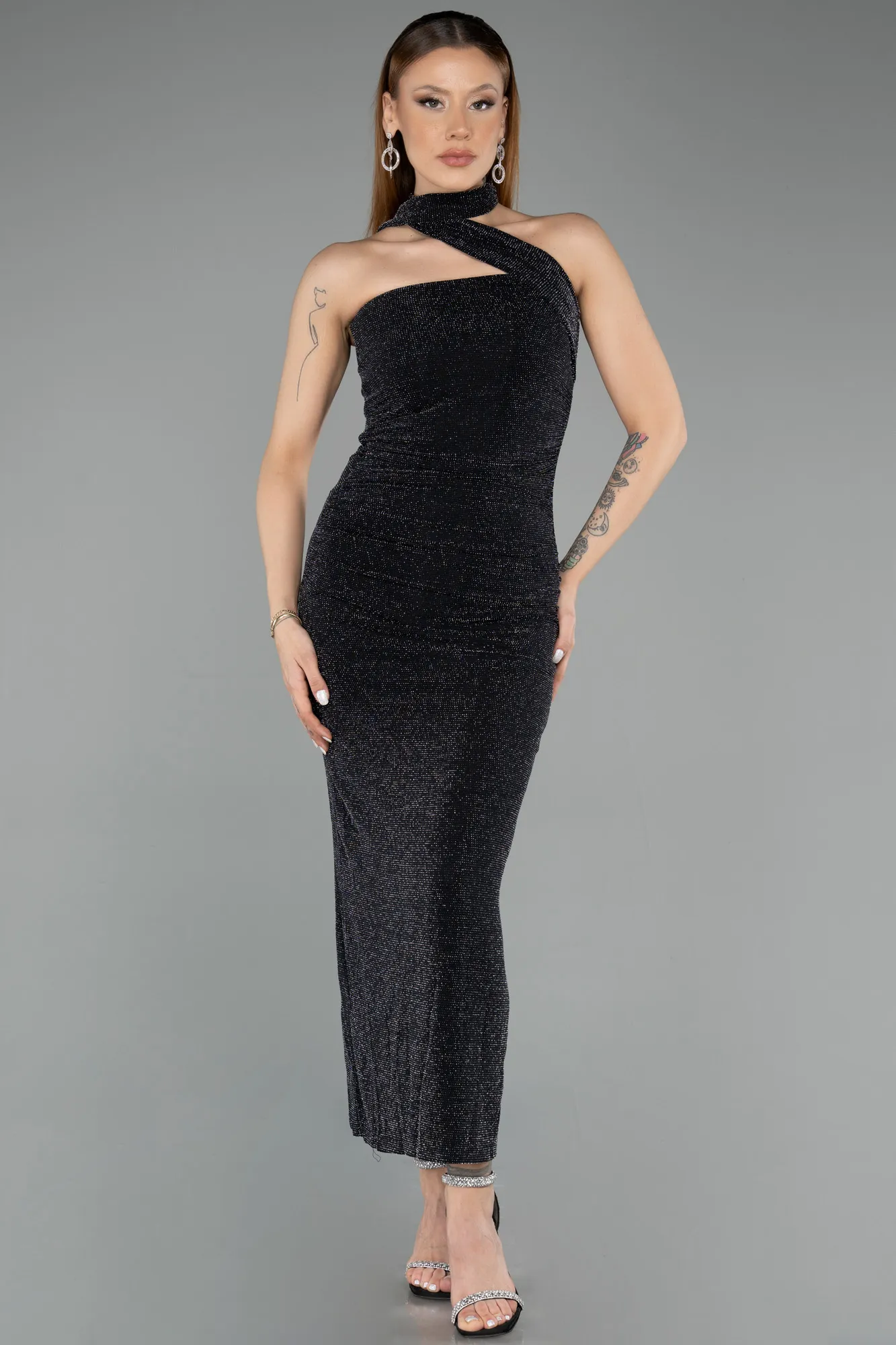 Black-Midi Cocktail Dress ABK2489