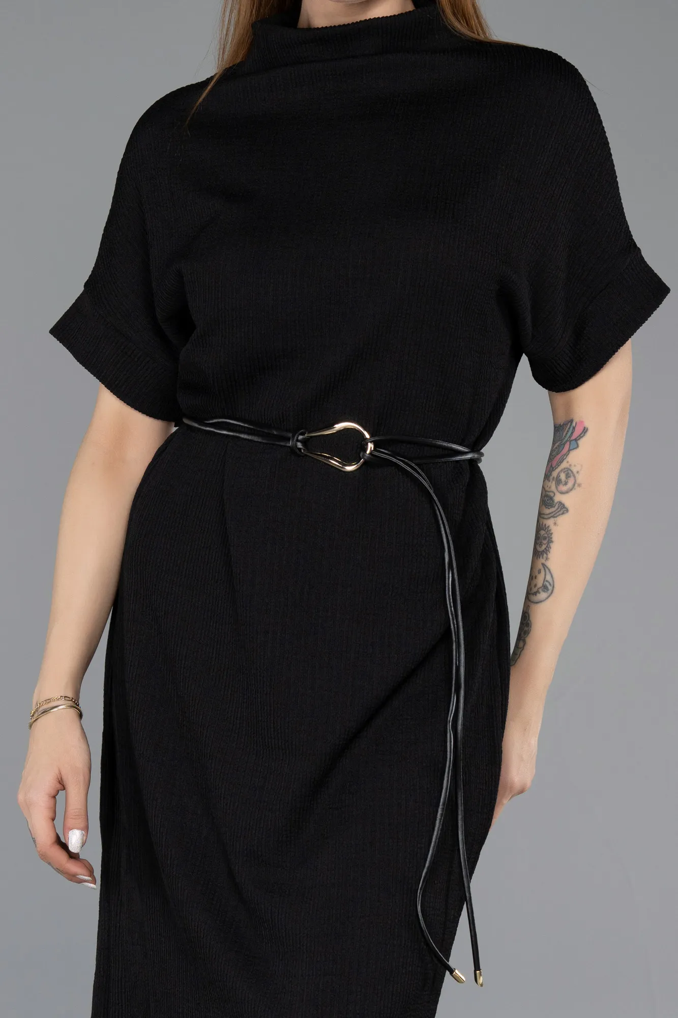 Black-Midi Cocktail Dress ABK2494