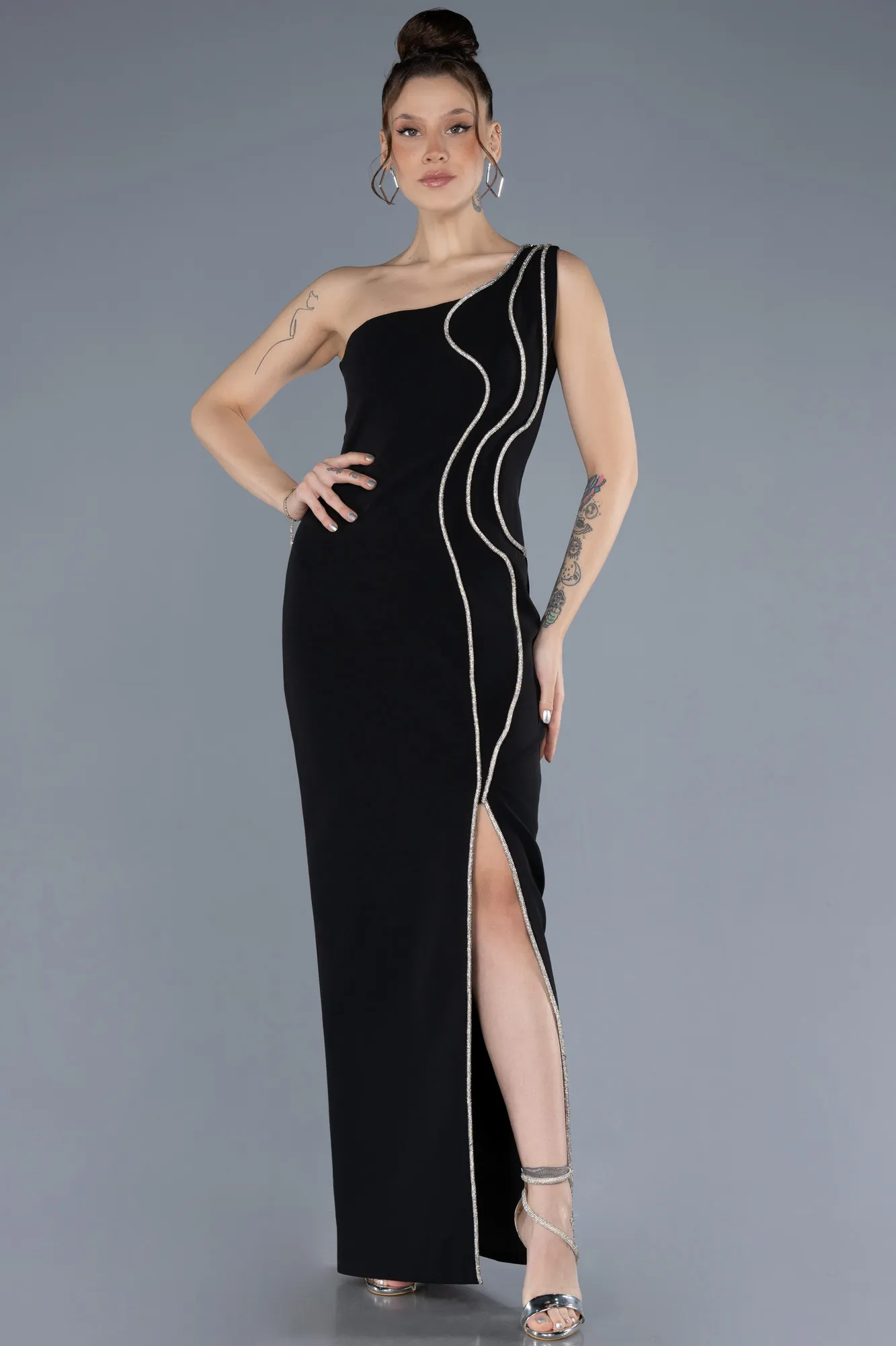 Black-Midi Cocktail Dress ABU4671