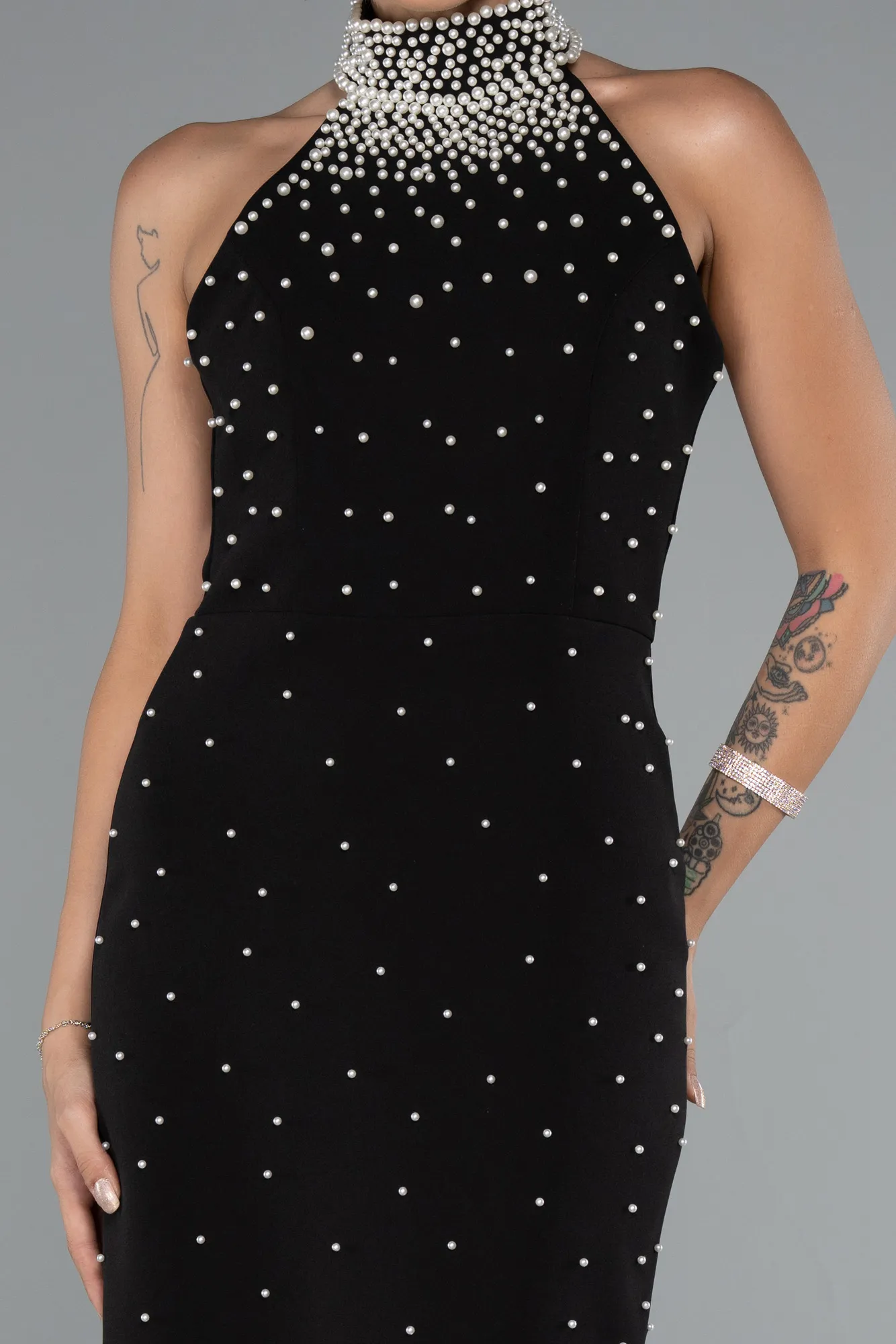 Black-Midi Evening Dress ABK2399