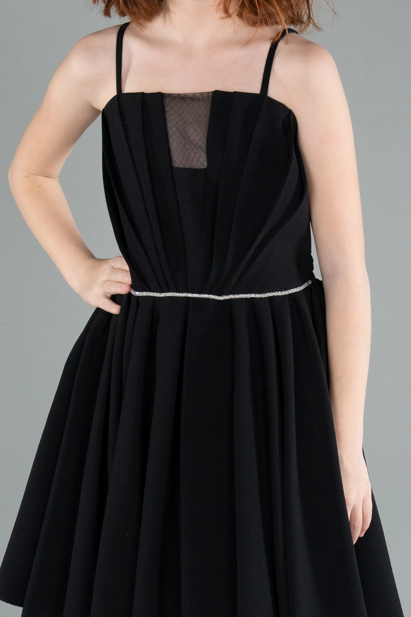 Black-Midi Girl Dress ABK2298