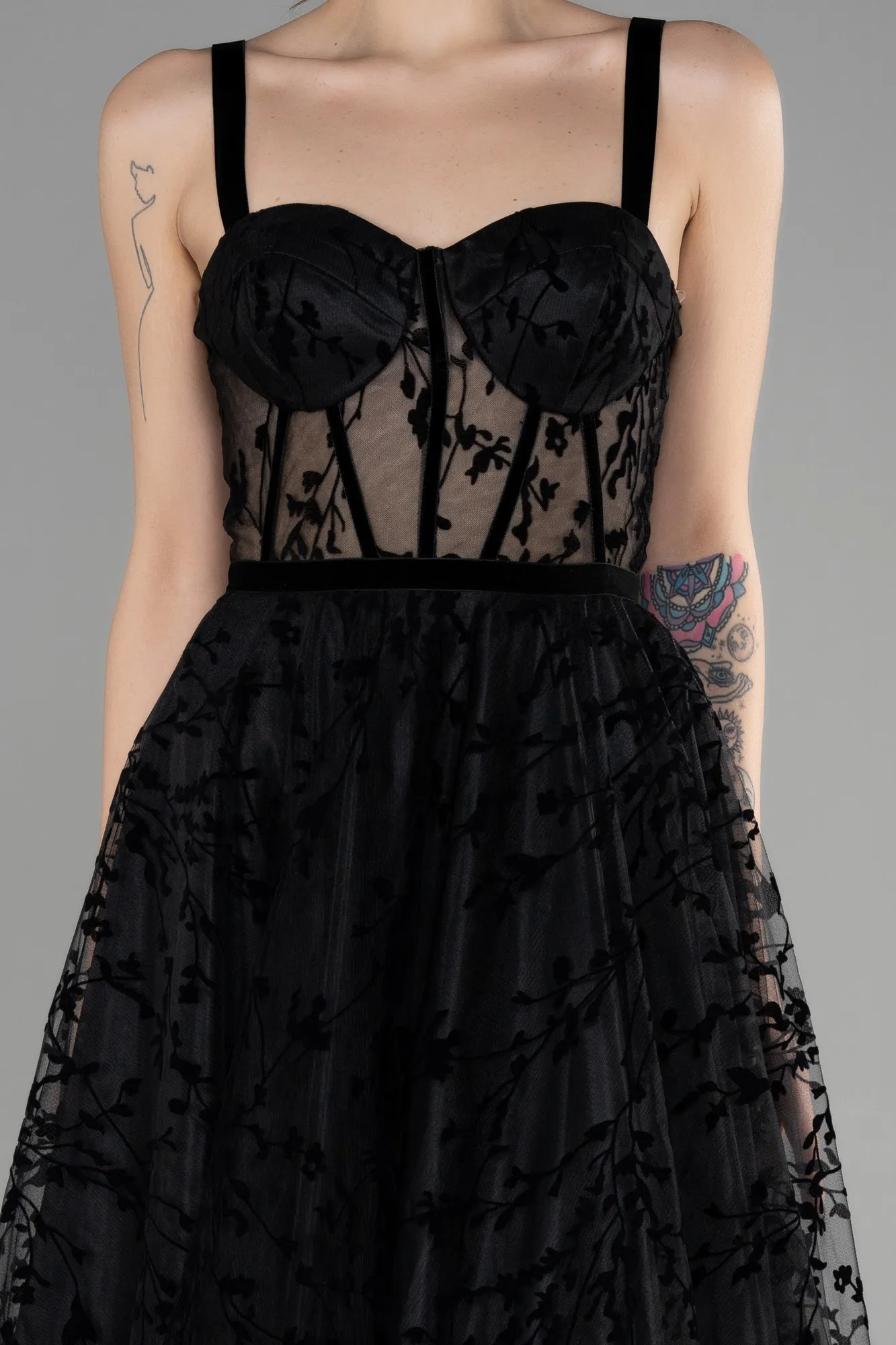Black-Midi Invitation Dress ABK1646