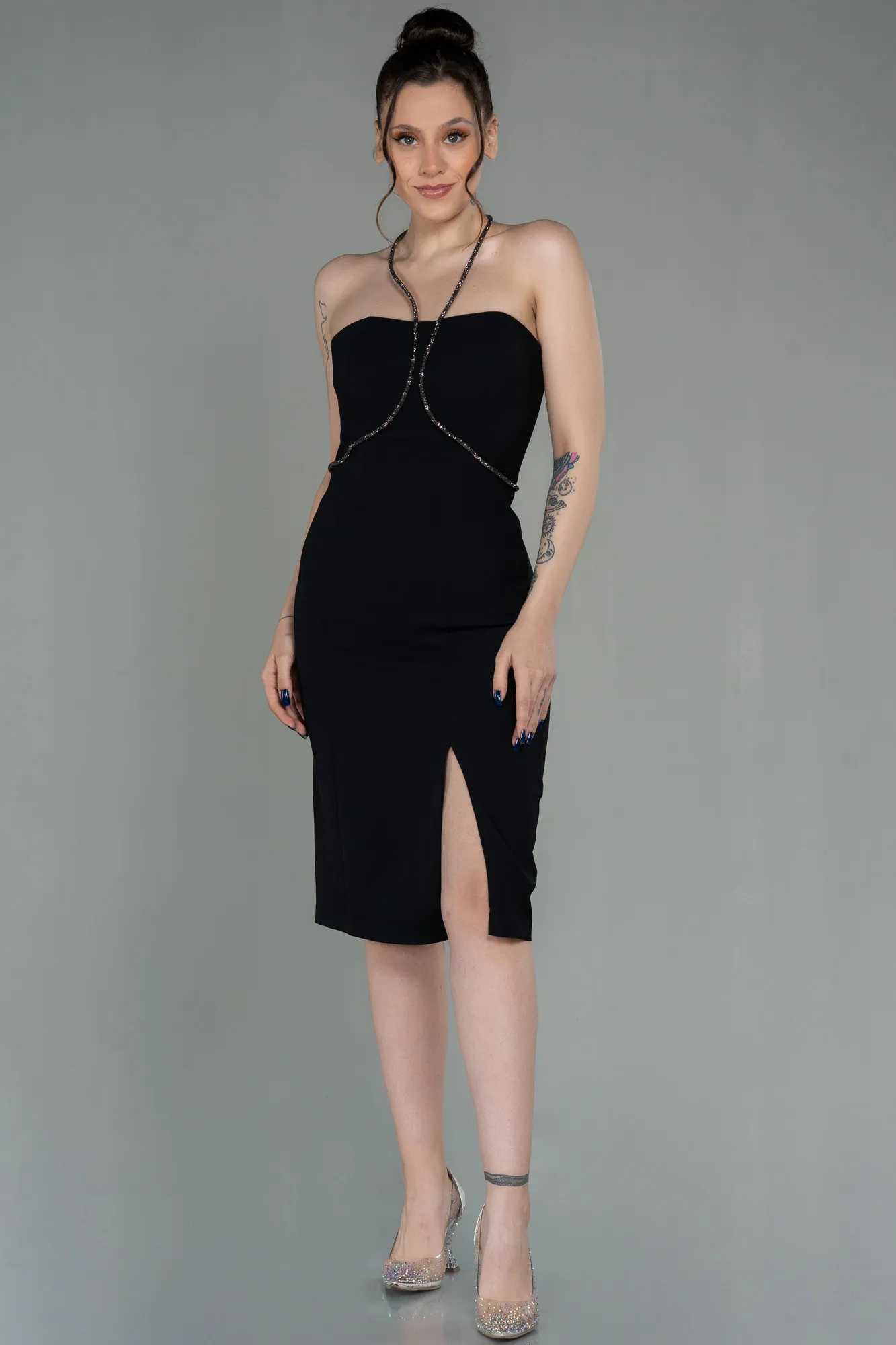 Black-Midi Invitation Dress ABK1709
