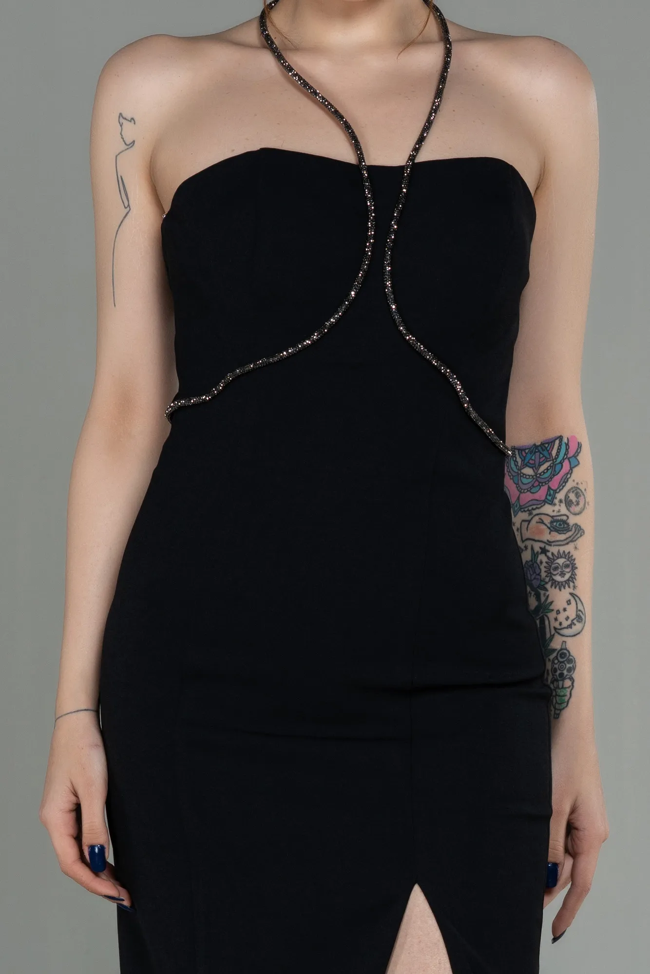 Black-Midi Invitation Dress ABK1709
