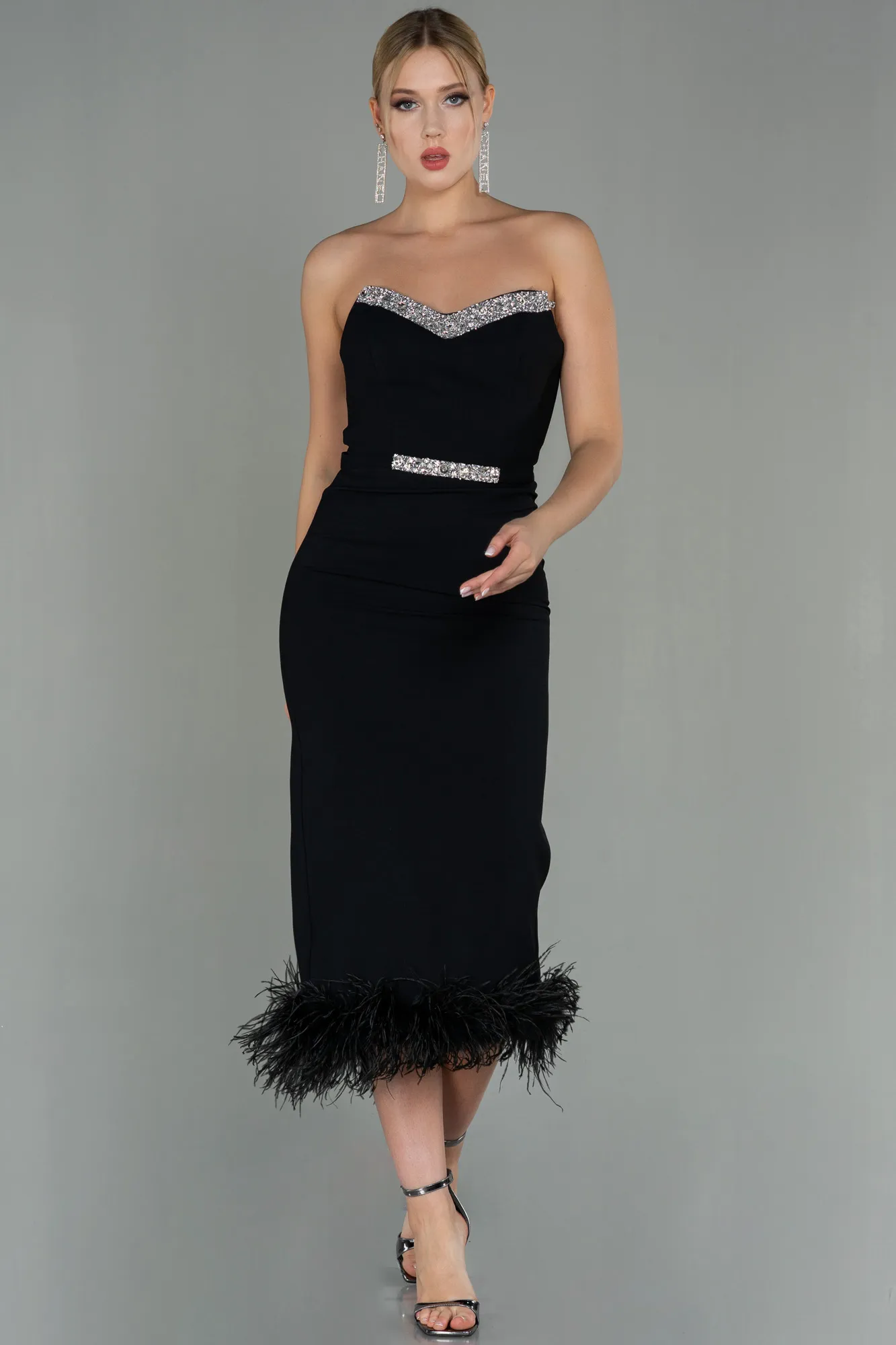 Black-Midi Invitation Dress ABK1711