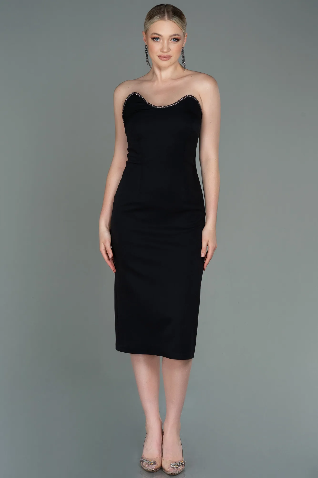 Black-Midi Invitation Dress ABK1795