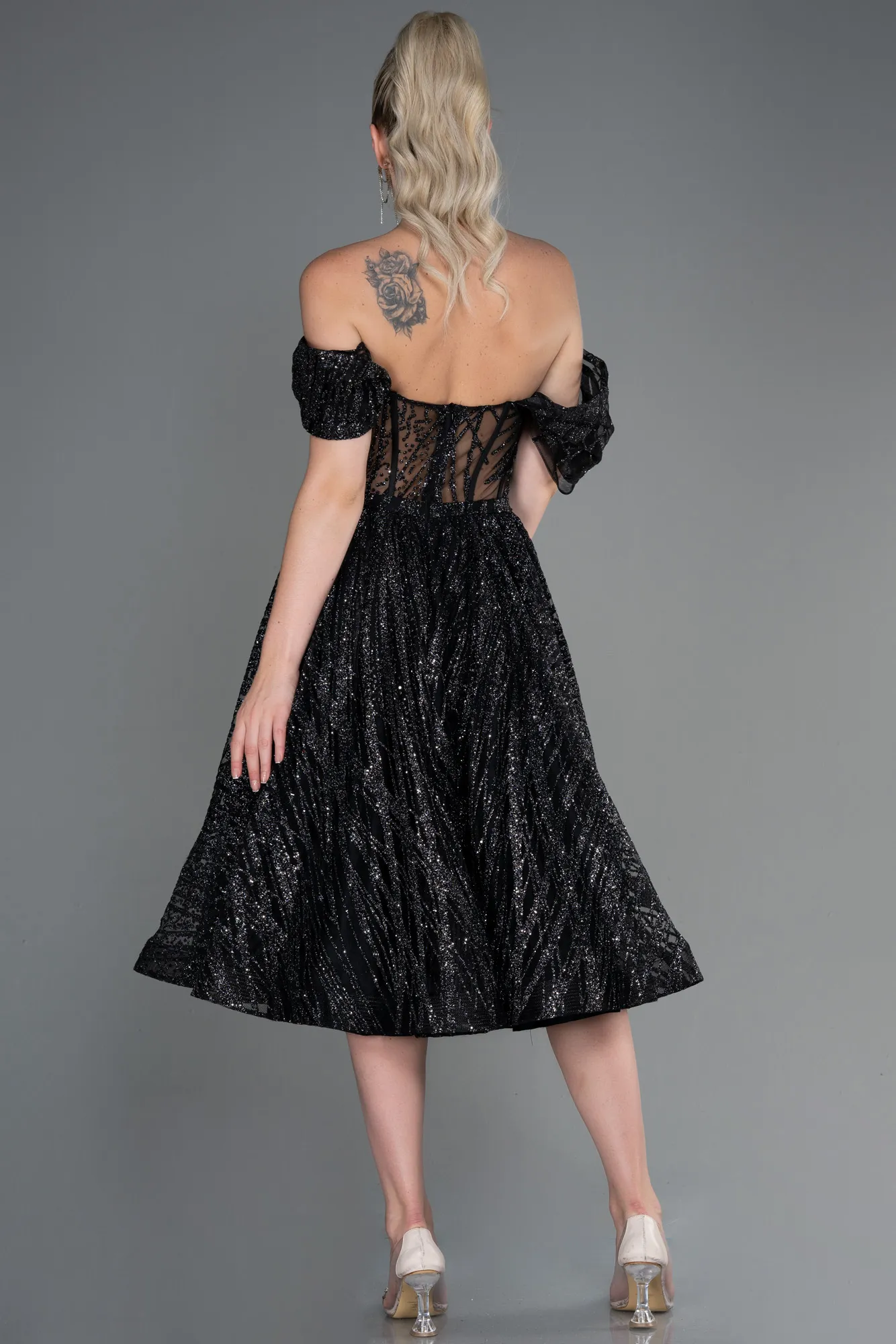 Black-Midi Invitation Dress ABK1810