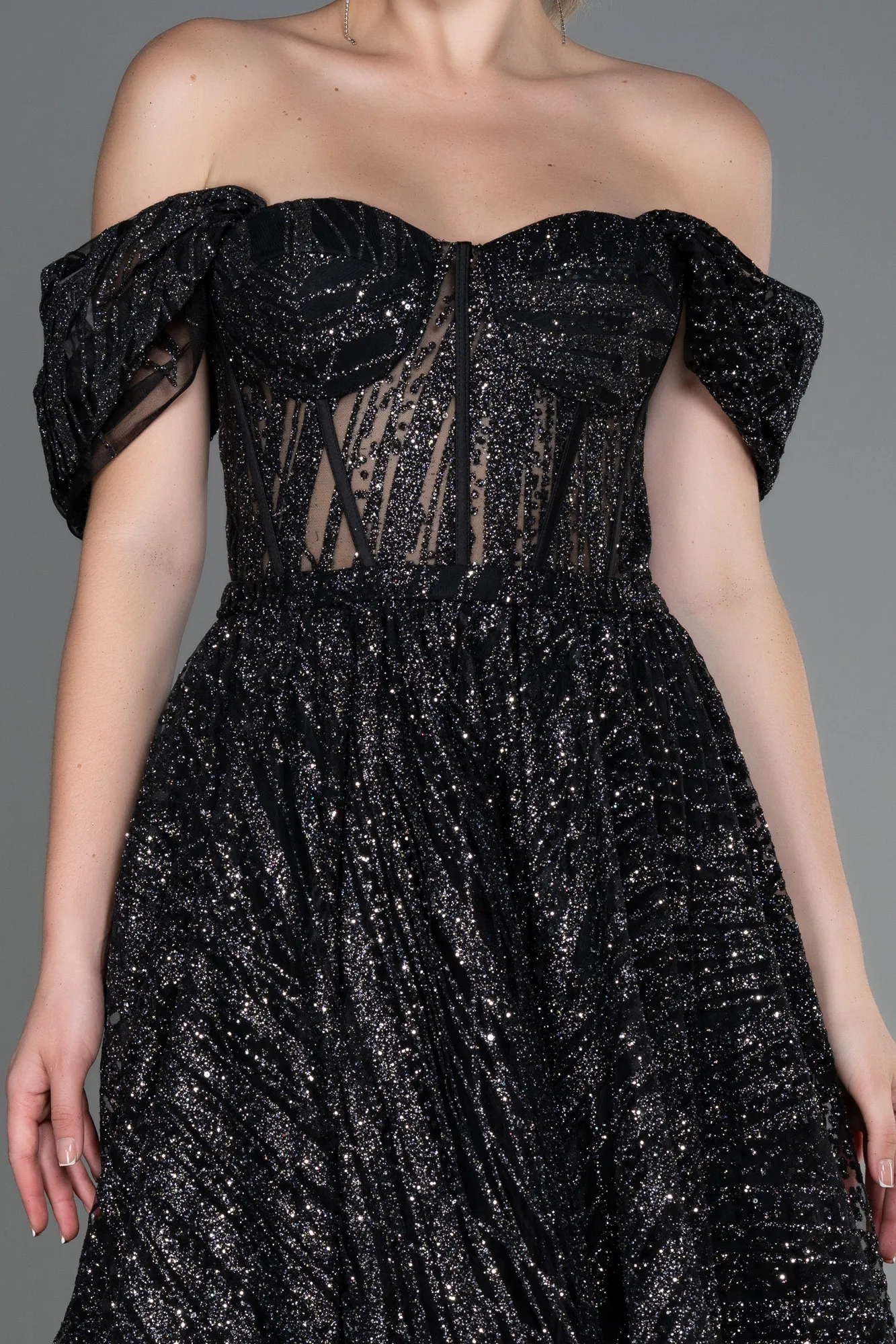 Black-Midi Invitation Dress ABK1810