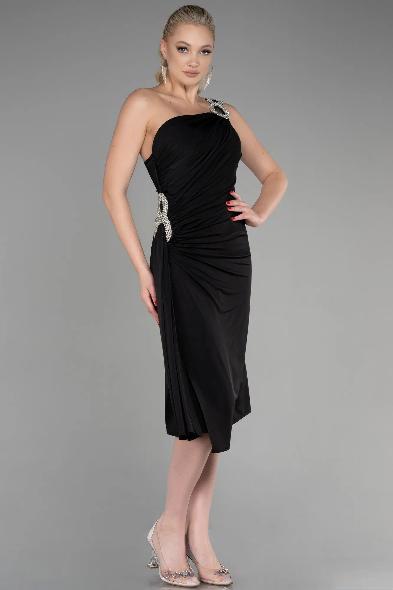 Black-Midi Invitation Dress ABK1867