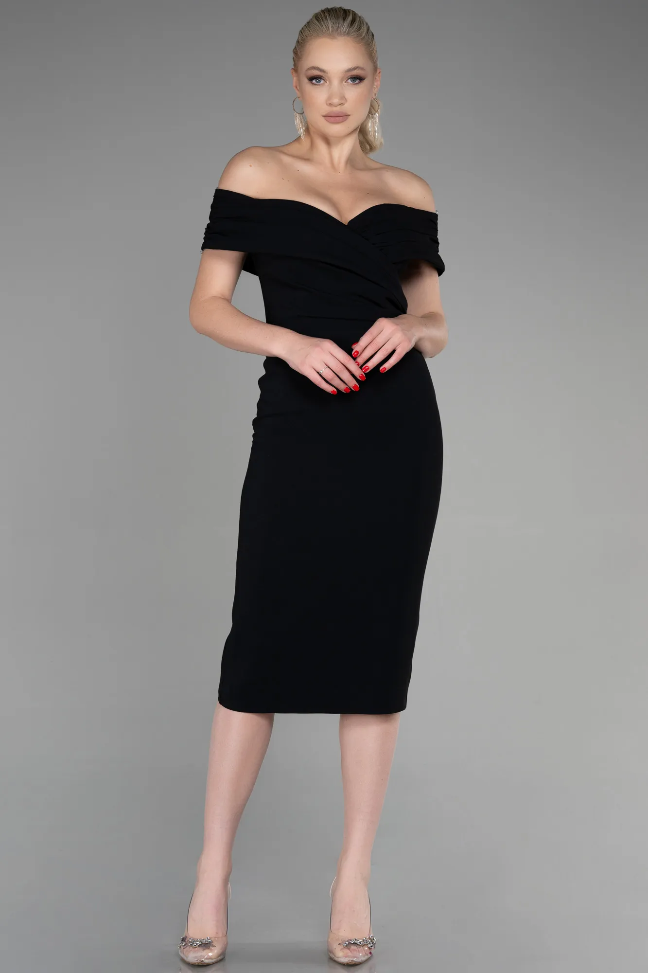 Black-Midi Invitation Dress ABK1902