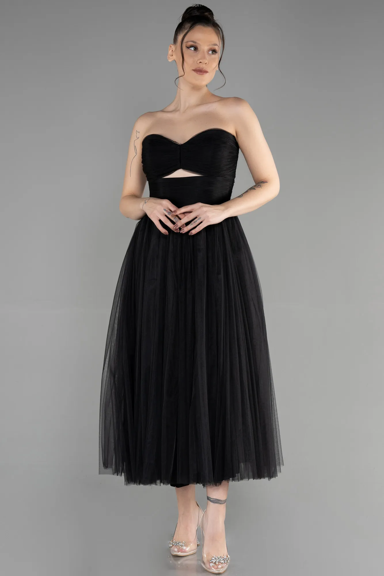 Black-Midi Invitation Dress ABK1926
