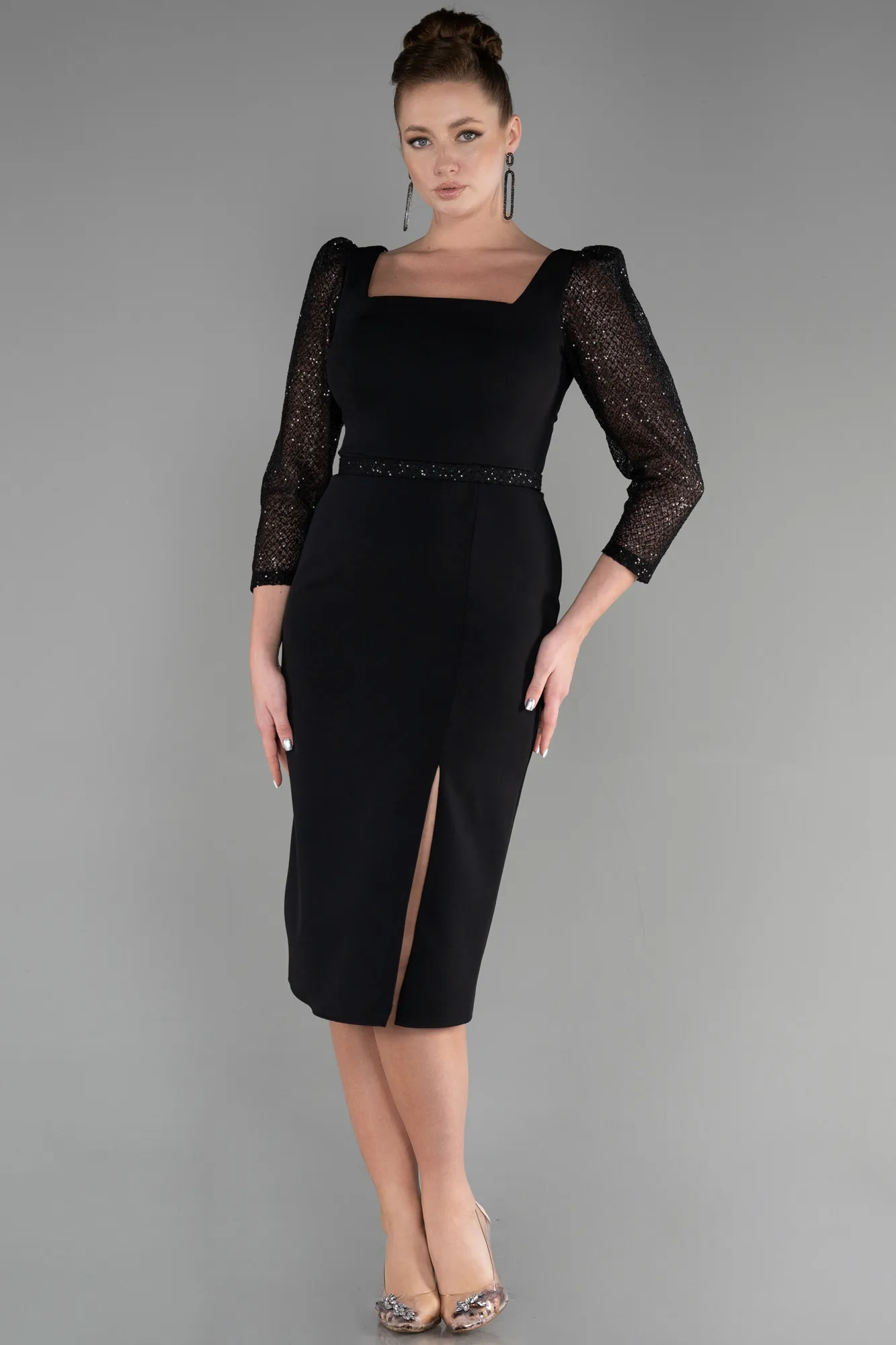 Black-Midi Invitation Dress ABK1937