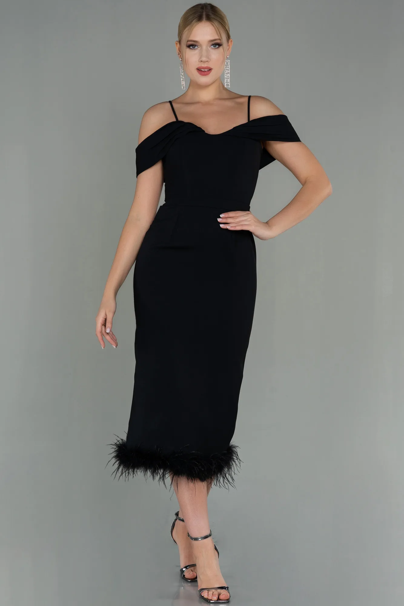Black-Midi Invitation Dress ABU3062