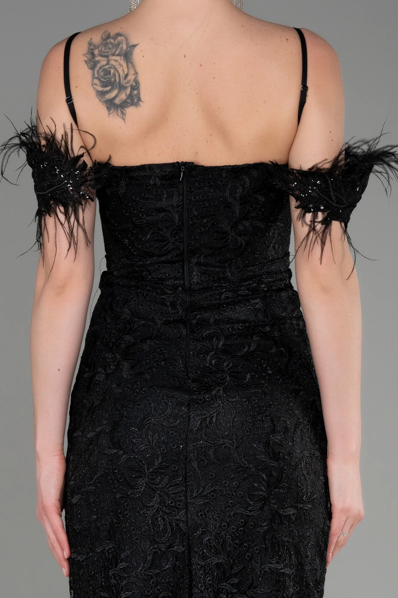 Black-Midi Laced Party Dress ABK1998
