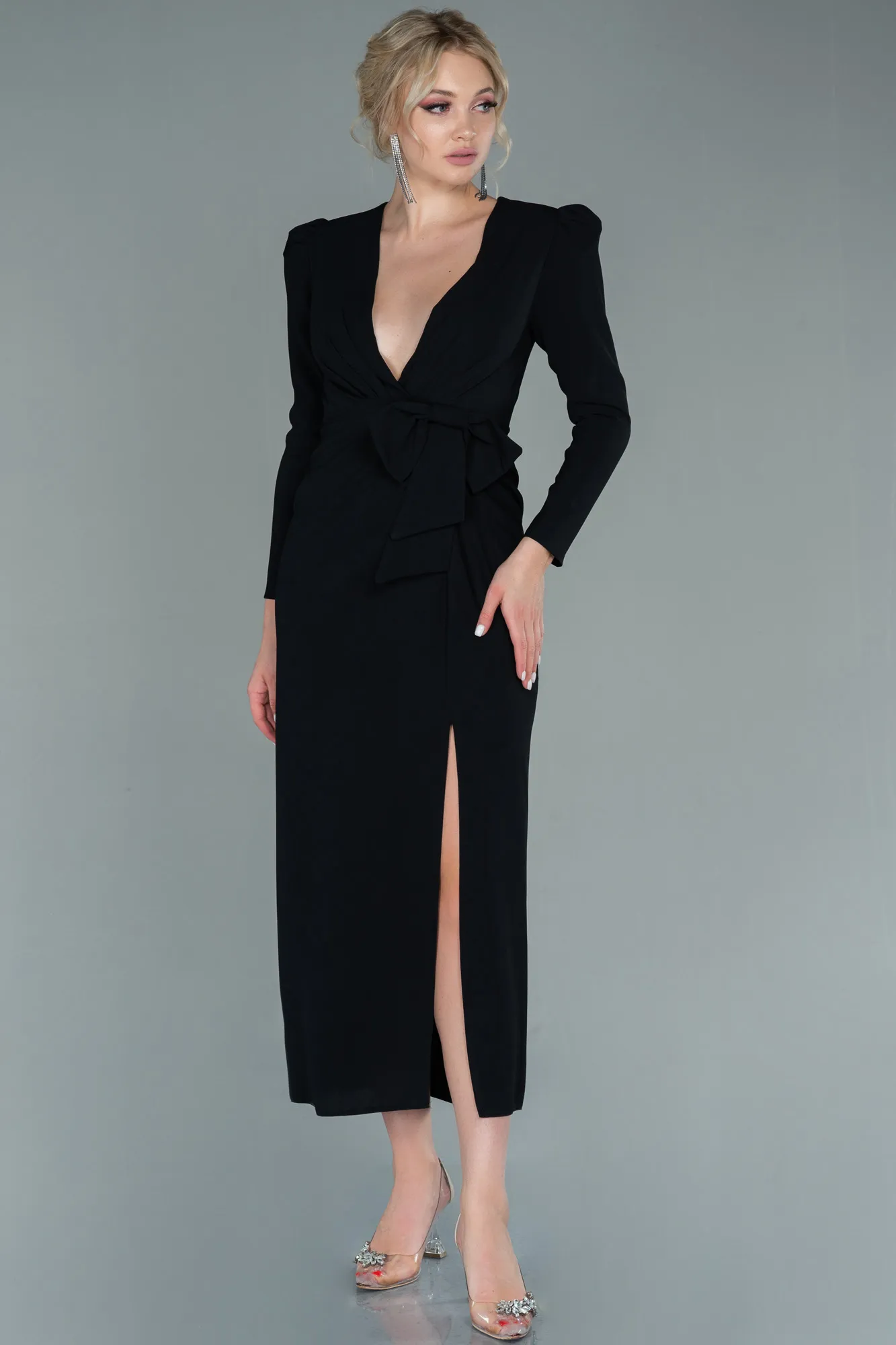 Black-Midi Night Dress ABK1438