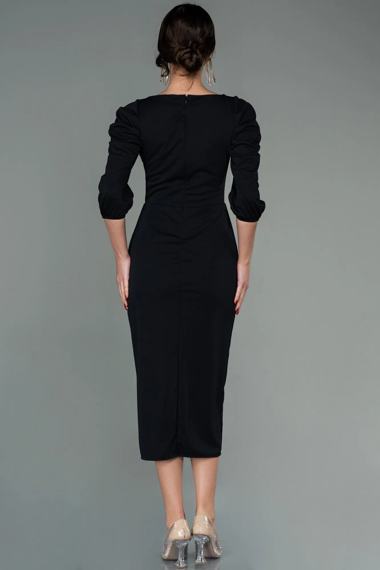 Black-Midi Night Dress ABK1578