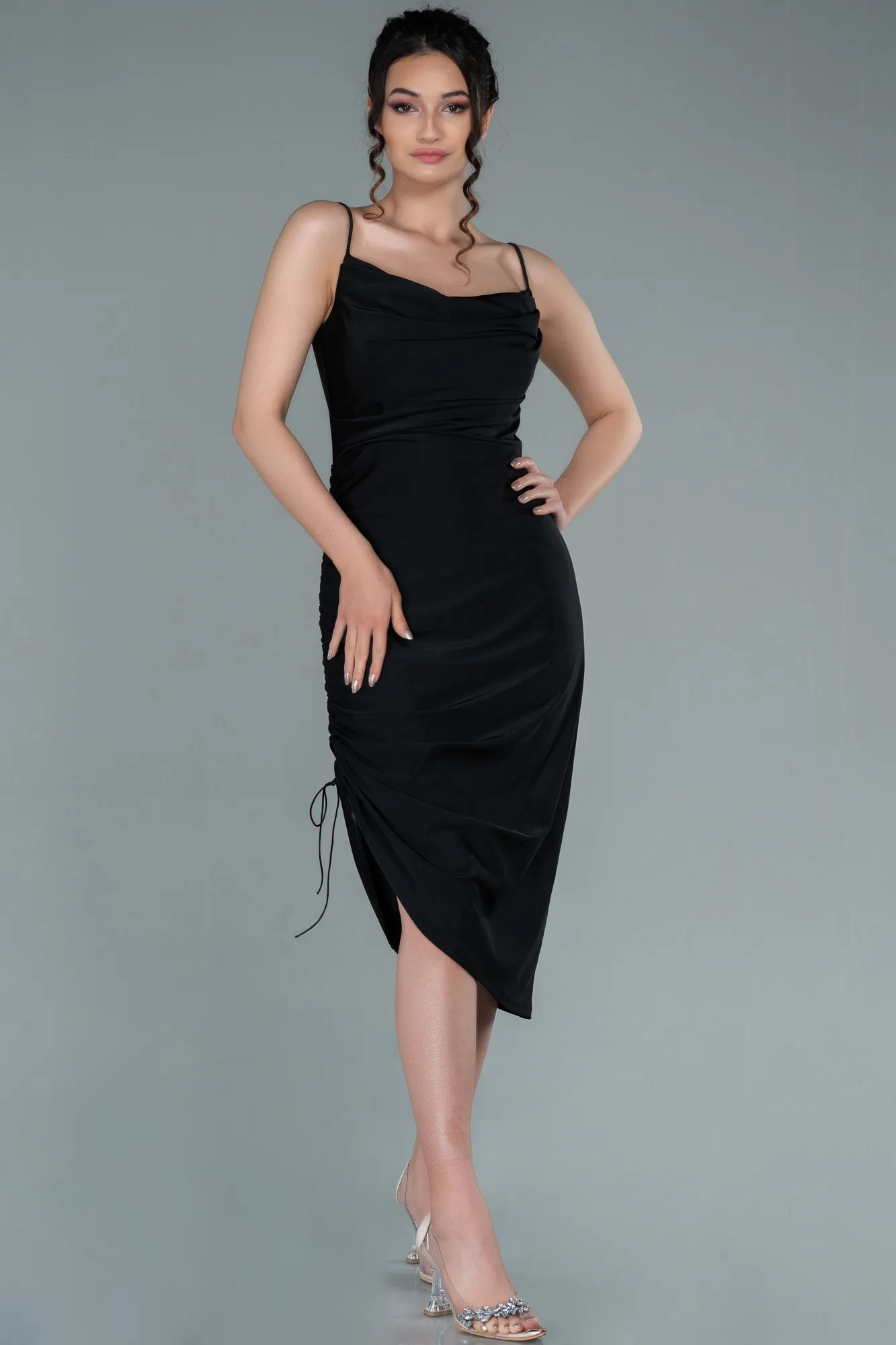 Black-Midi Night Dress ABK1900
