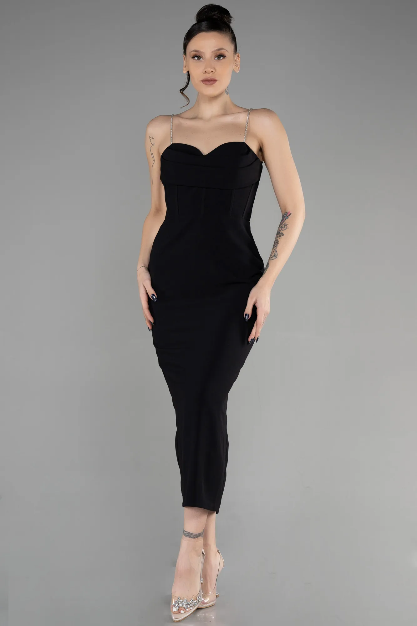 Black-Midi Night Dress ABK1925