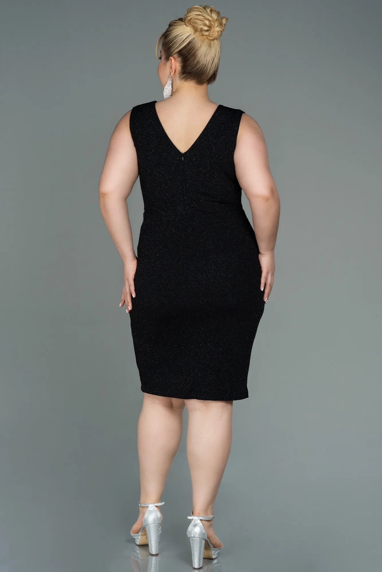 Black-Midi Oversized Evening Dress ABK1752