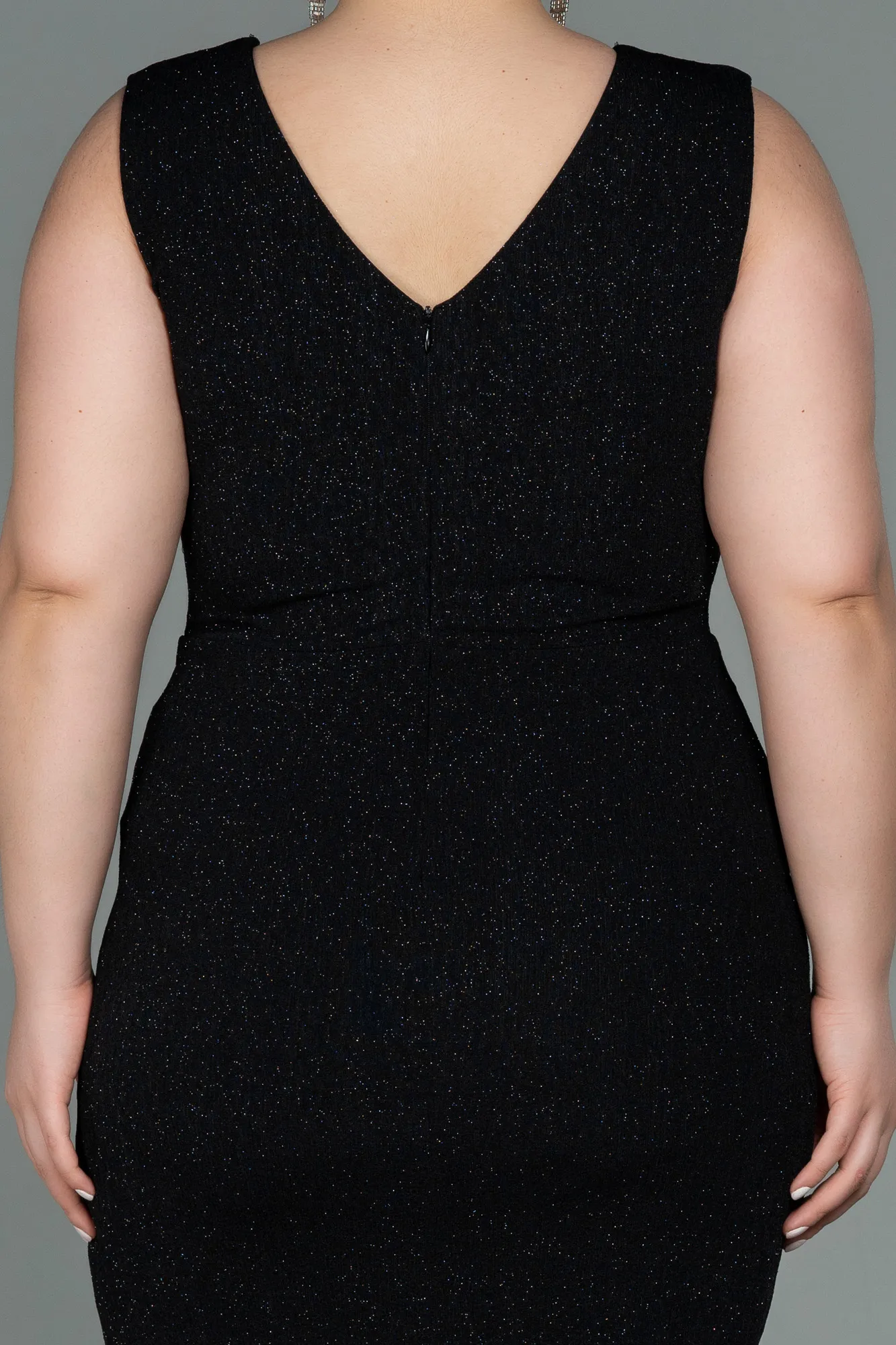 Black-Midi Oversized Evening Dress ABK1752