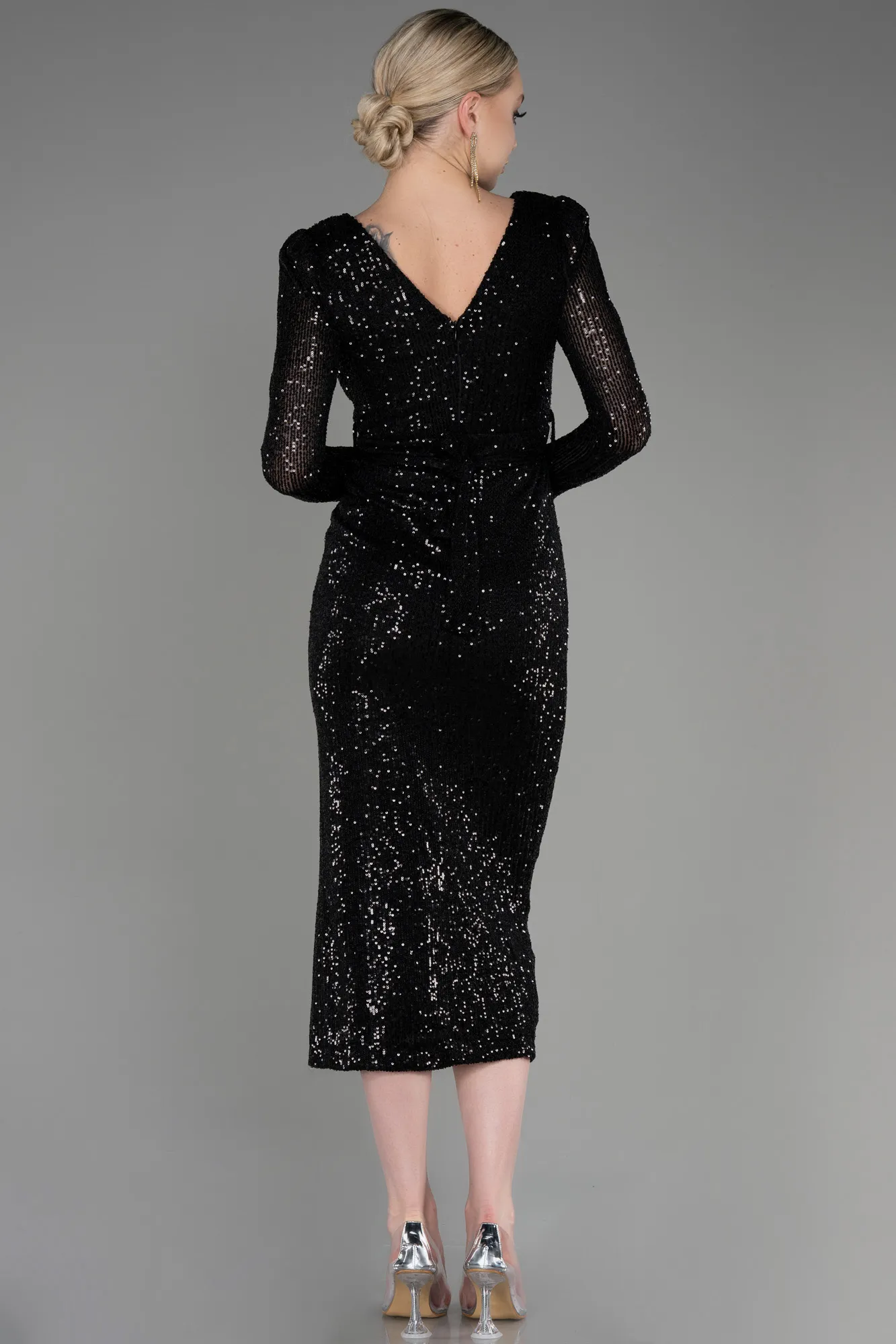 Black-Midi Party Dress ABK1808