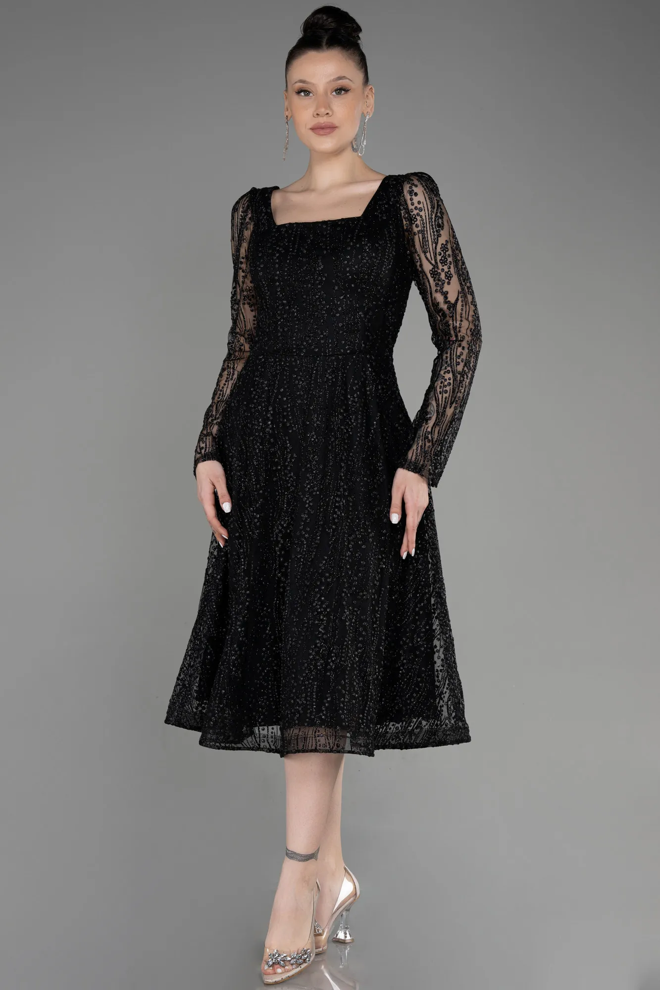 Black-Midi Party Dress ABK1990