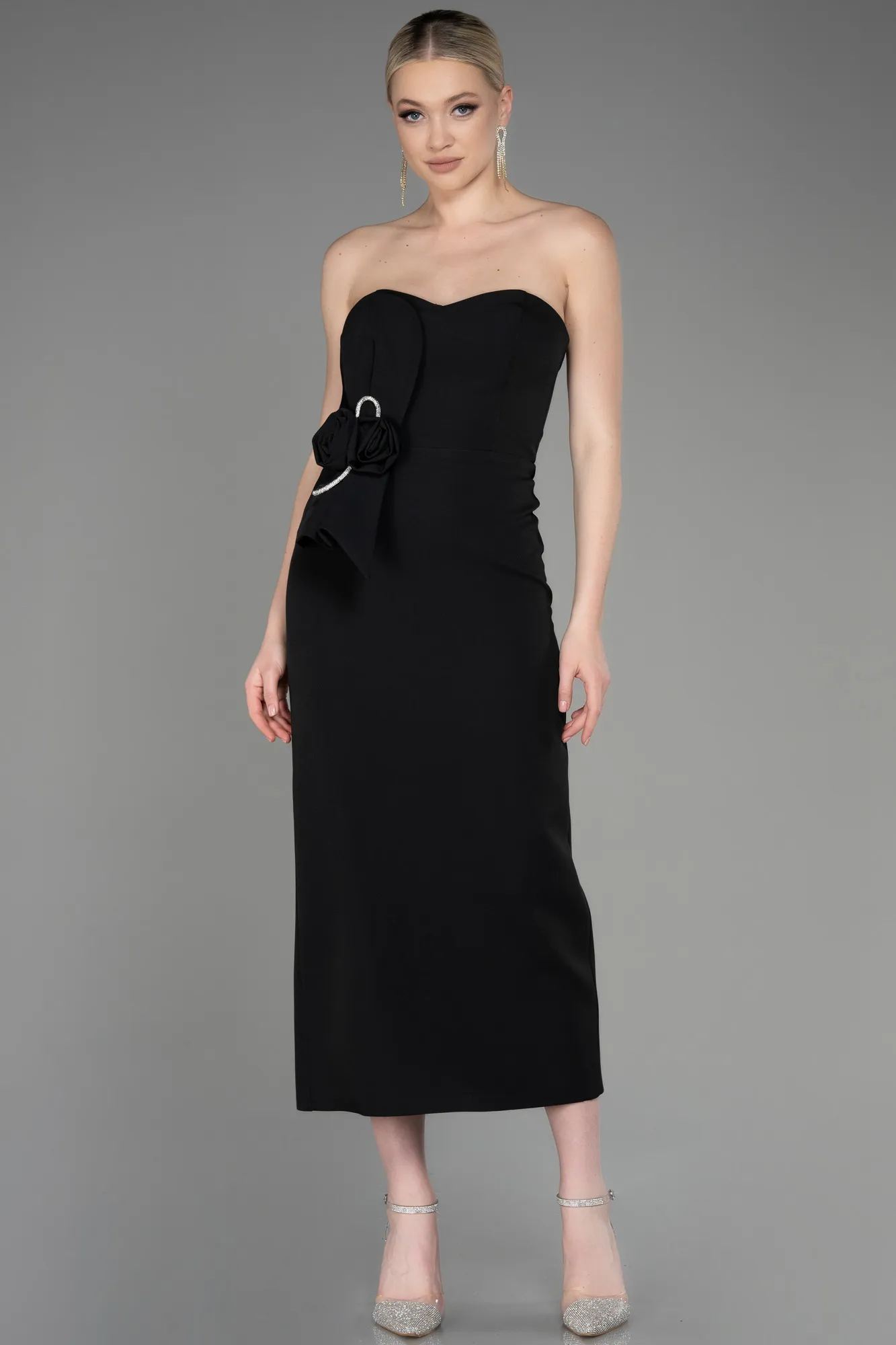 Black-Midi Party Dress ABK2000