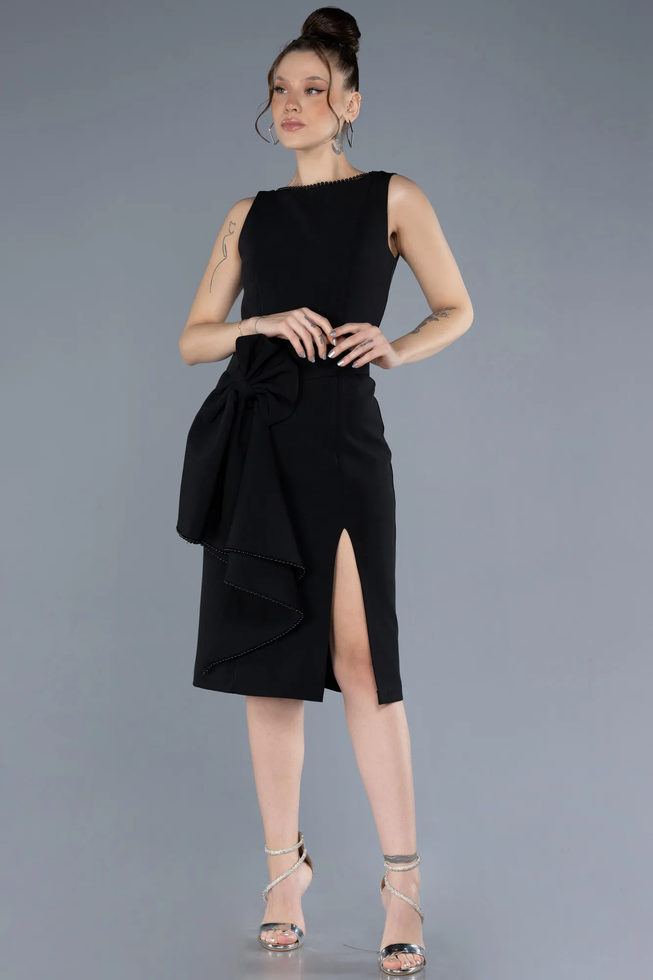 Black-Midi Party Dress ABK2239
