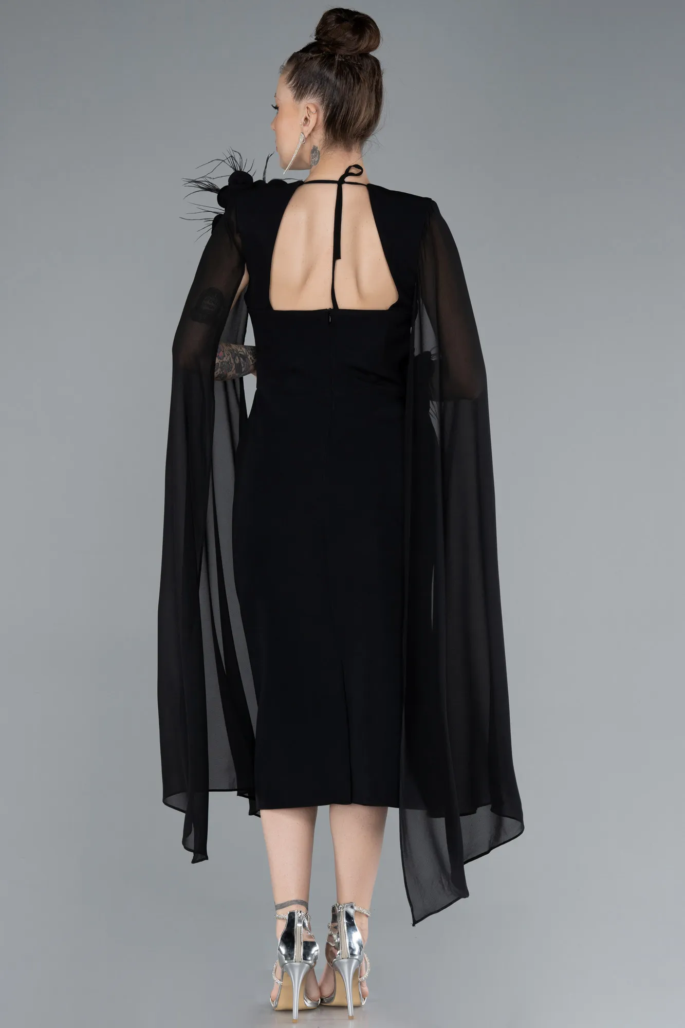 Black-Midi Party Dress ABK2255