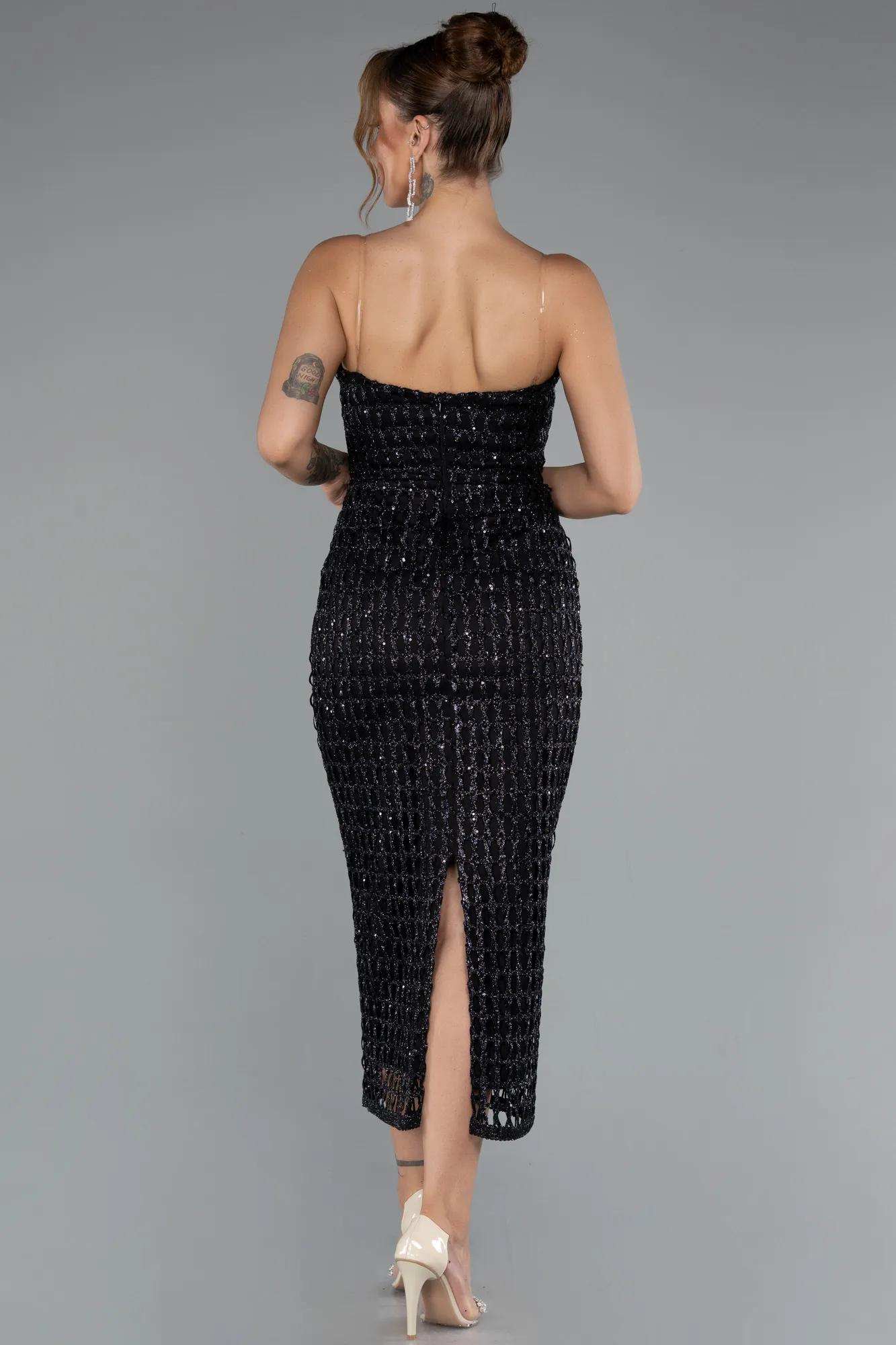 Black-Midi Party Dress ABK2413