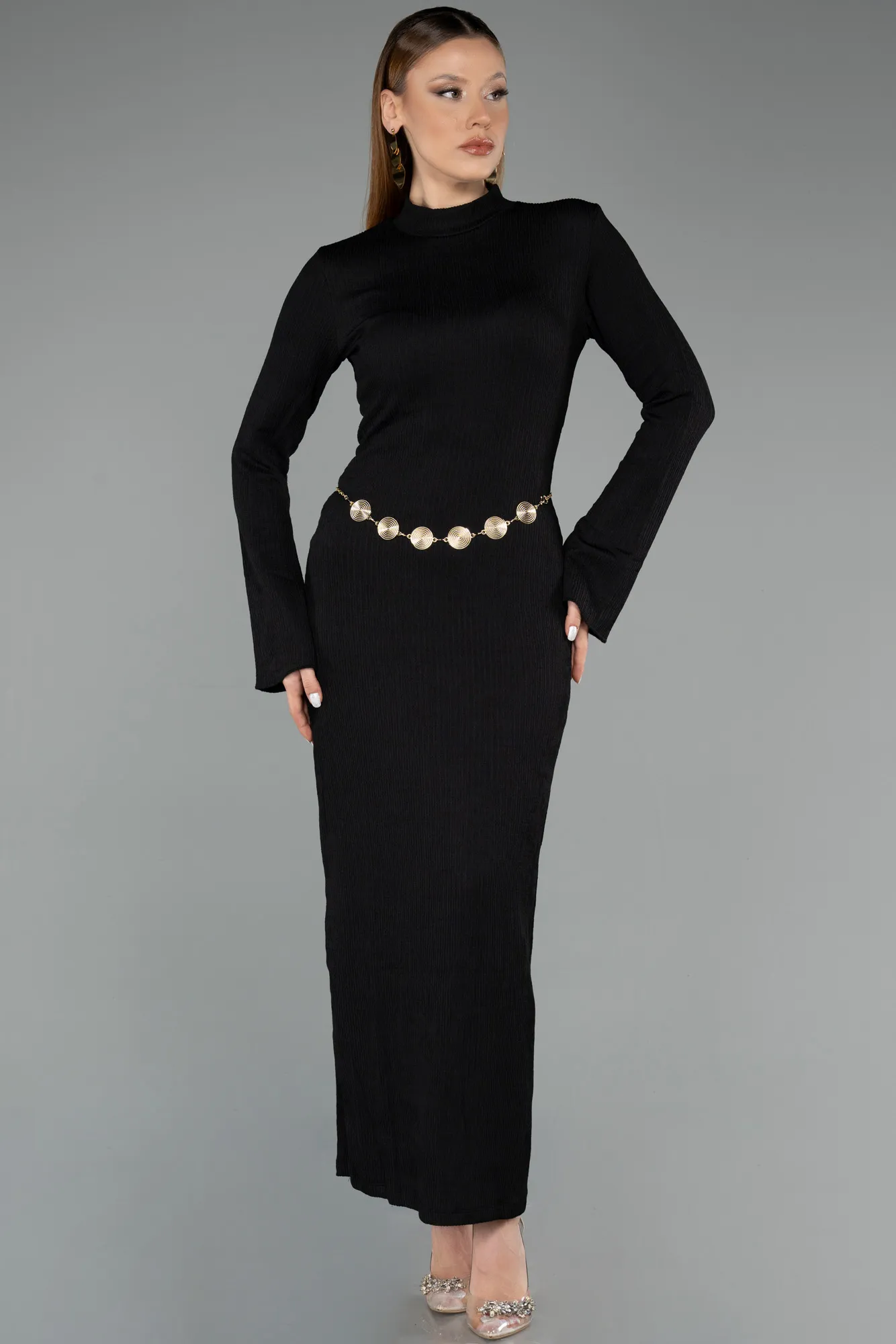 Black-Midi Party Dress ABK2485