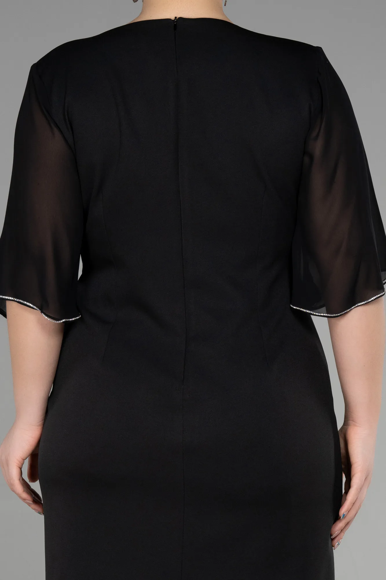 Black-Midi Plus Size Cocktail Dress ABK1940