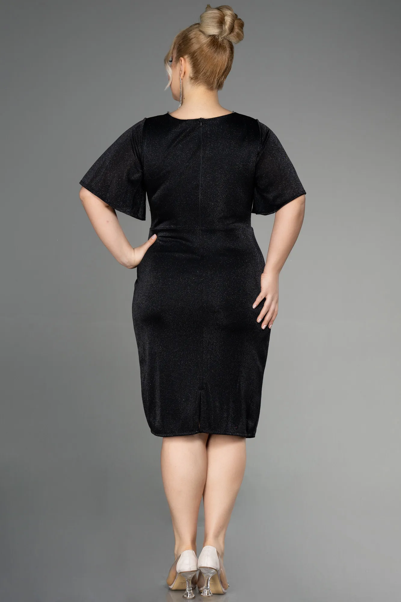 Black-Midi Plus Size Cocktail Dress ABK1942