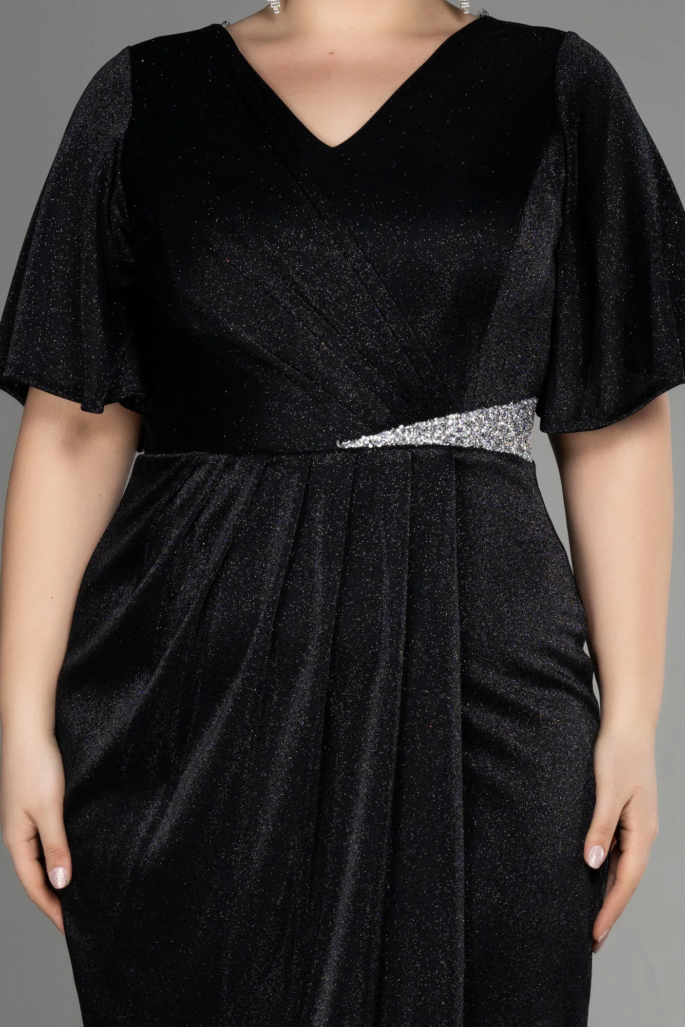 Black-Midi Plus Size Cocktail Dress ABK1942