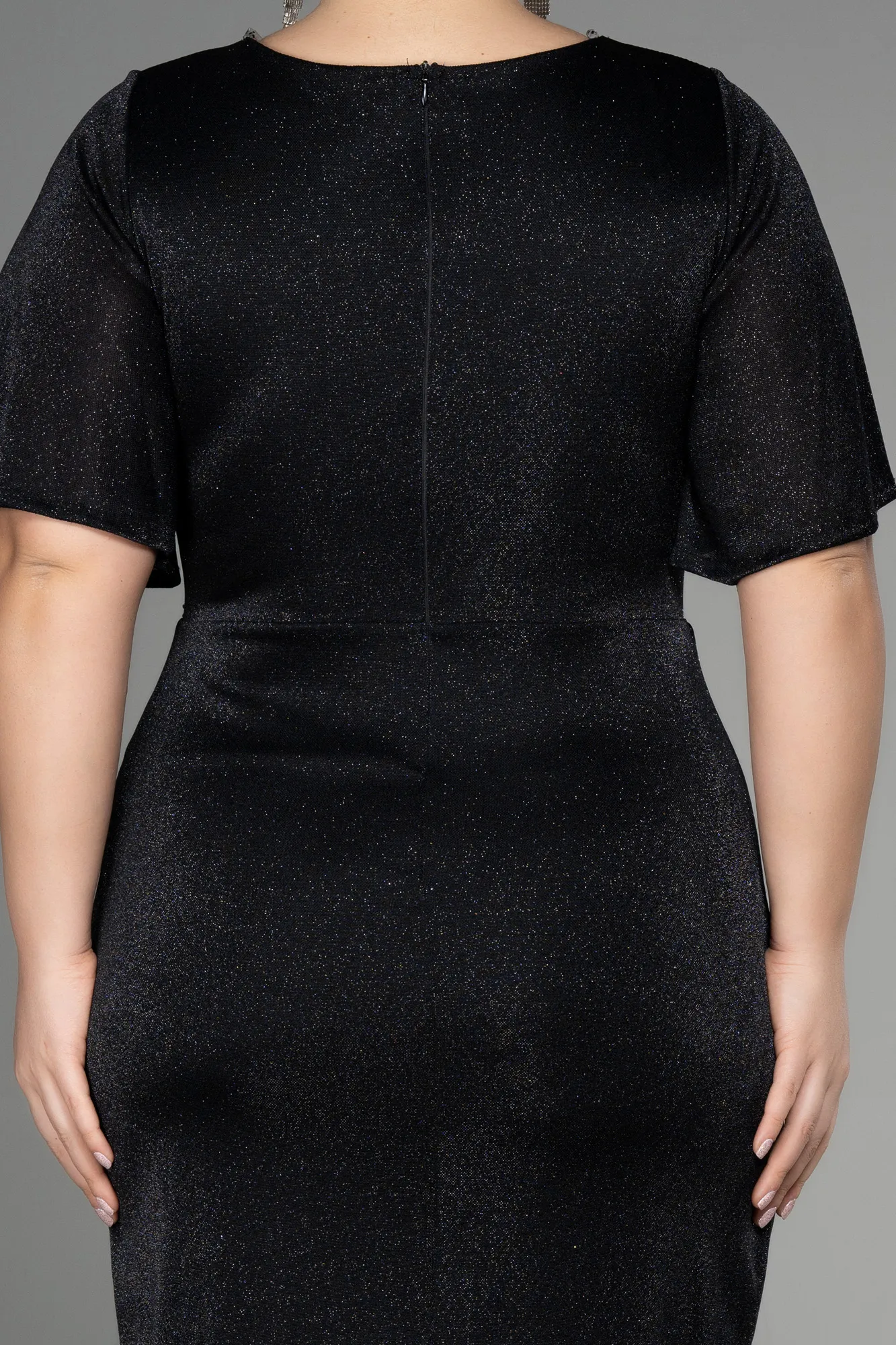 Black-Midi Plus Size Cocktail Dress ABK1942