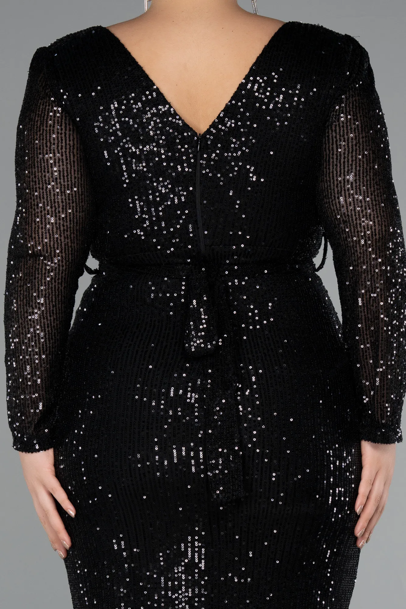 Black-Midi Plus Size Cocktail Dress ABK1956
