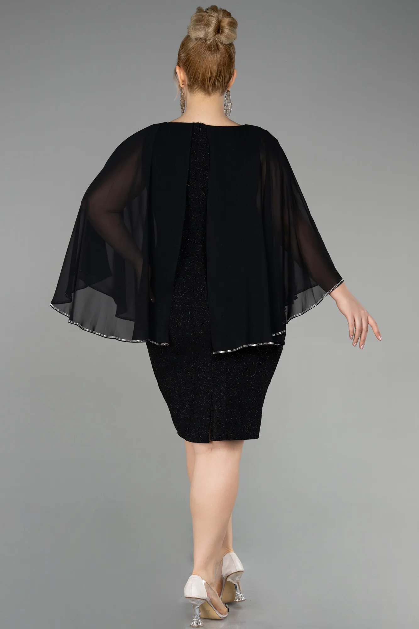 Black-Midi Plus Size Cocktail Dress ABK1957