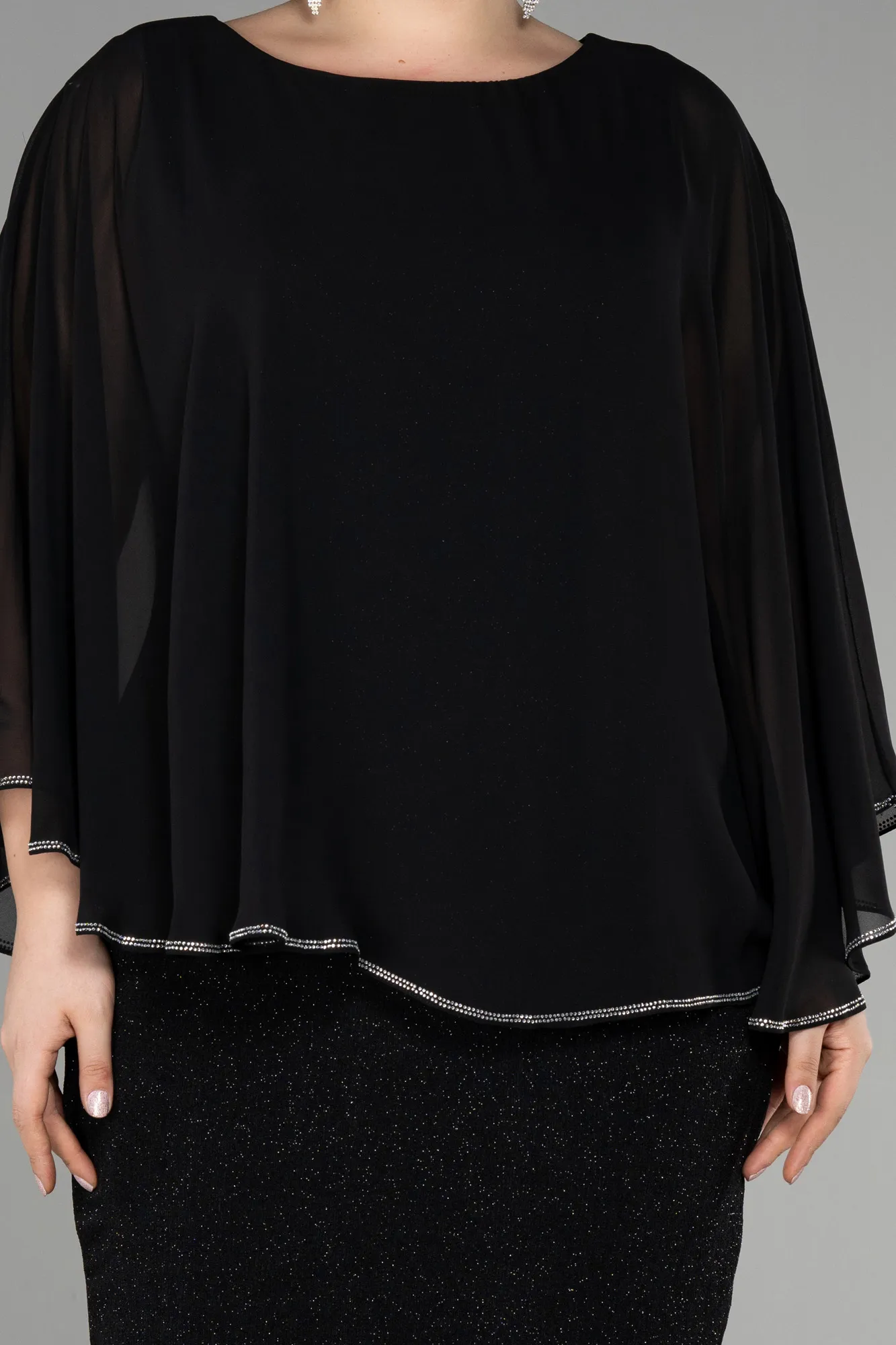 Black-Midi Plus Size Cocktail Dress ABK1957