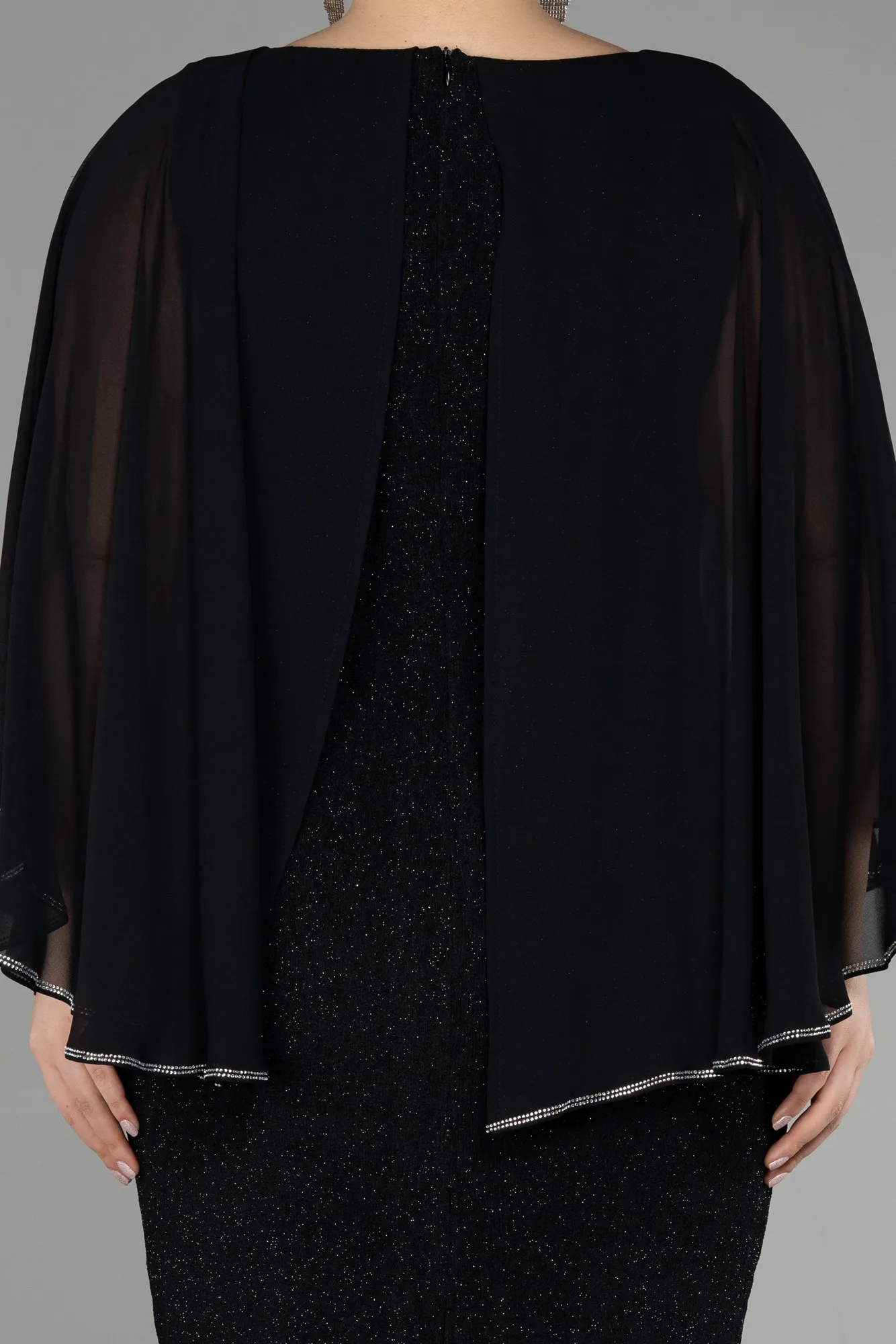 Black-Midi Plus Size Cocktail Dress ABK1957